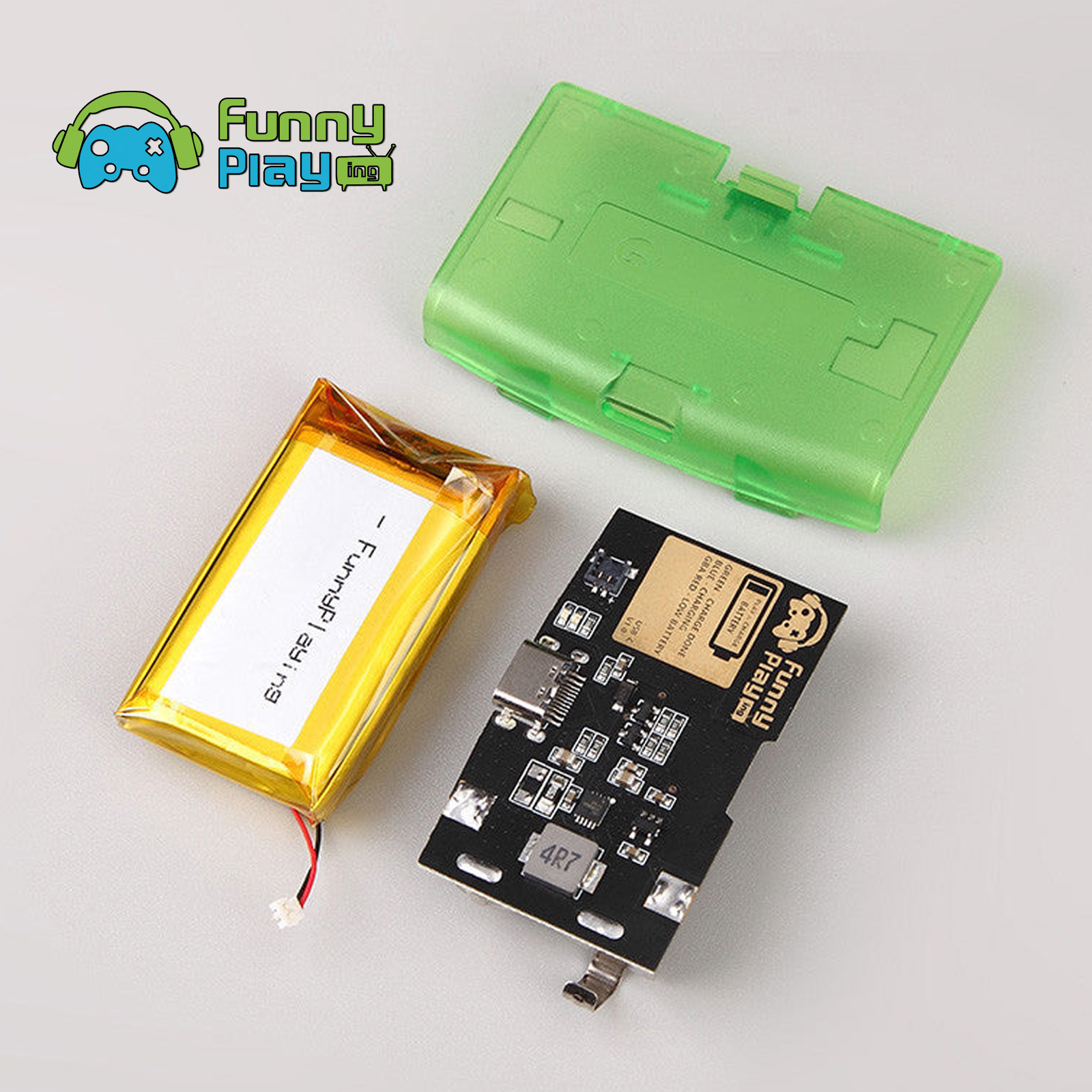 FunnyPlaying GBA Li-Ion Akku USB-C Modul mit Batteriedeckel GameBoy Advance - Bild 24 von 30