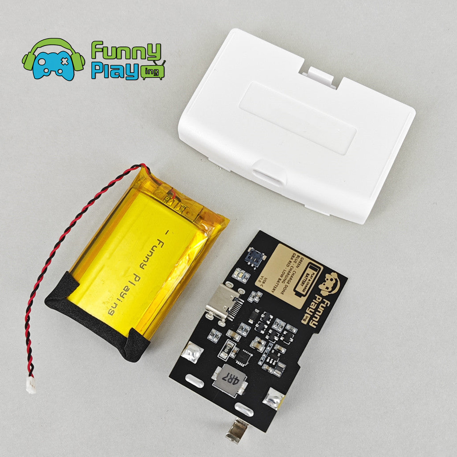 FunnyPlaying GBA Li-Ion Akku USB-C Modul mit Batteriedeckel GameBoy Advance - Bild 13 von 30