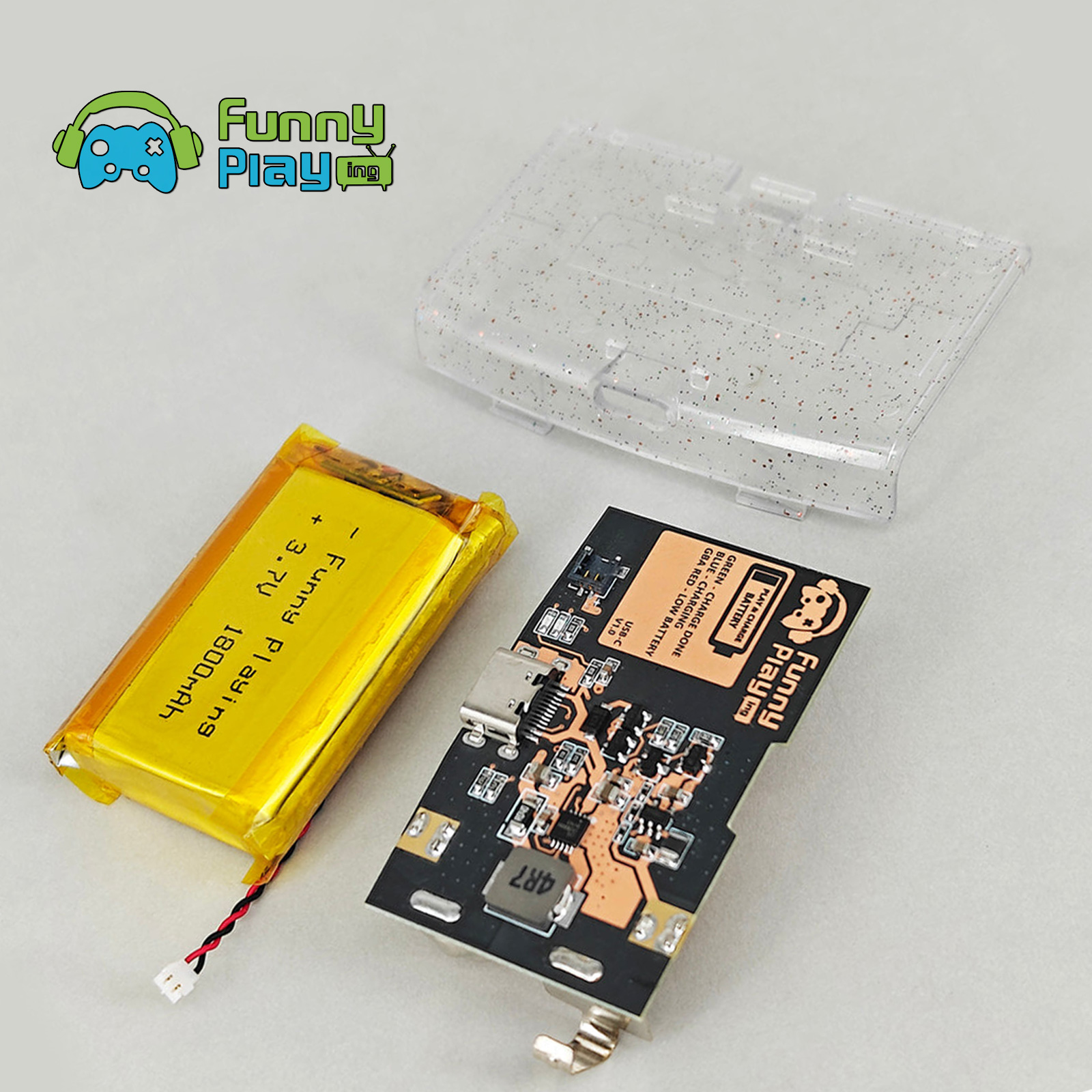 FunnyPlaying GBA Li-Ion Akku USB-C Modul mit Batteriedeckel GameBoy Advance - Bild 18 von 30