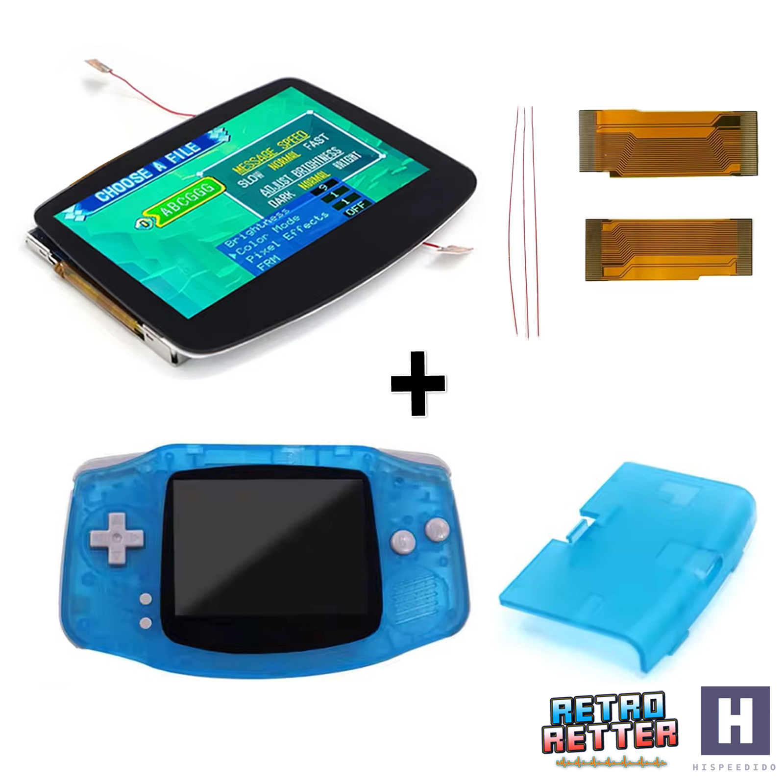 Juego de pantallas HISPEDIDO GBA IPS V5 + carcasa Drop In Laminated Gameboy Advance - Imagen 33 de 33