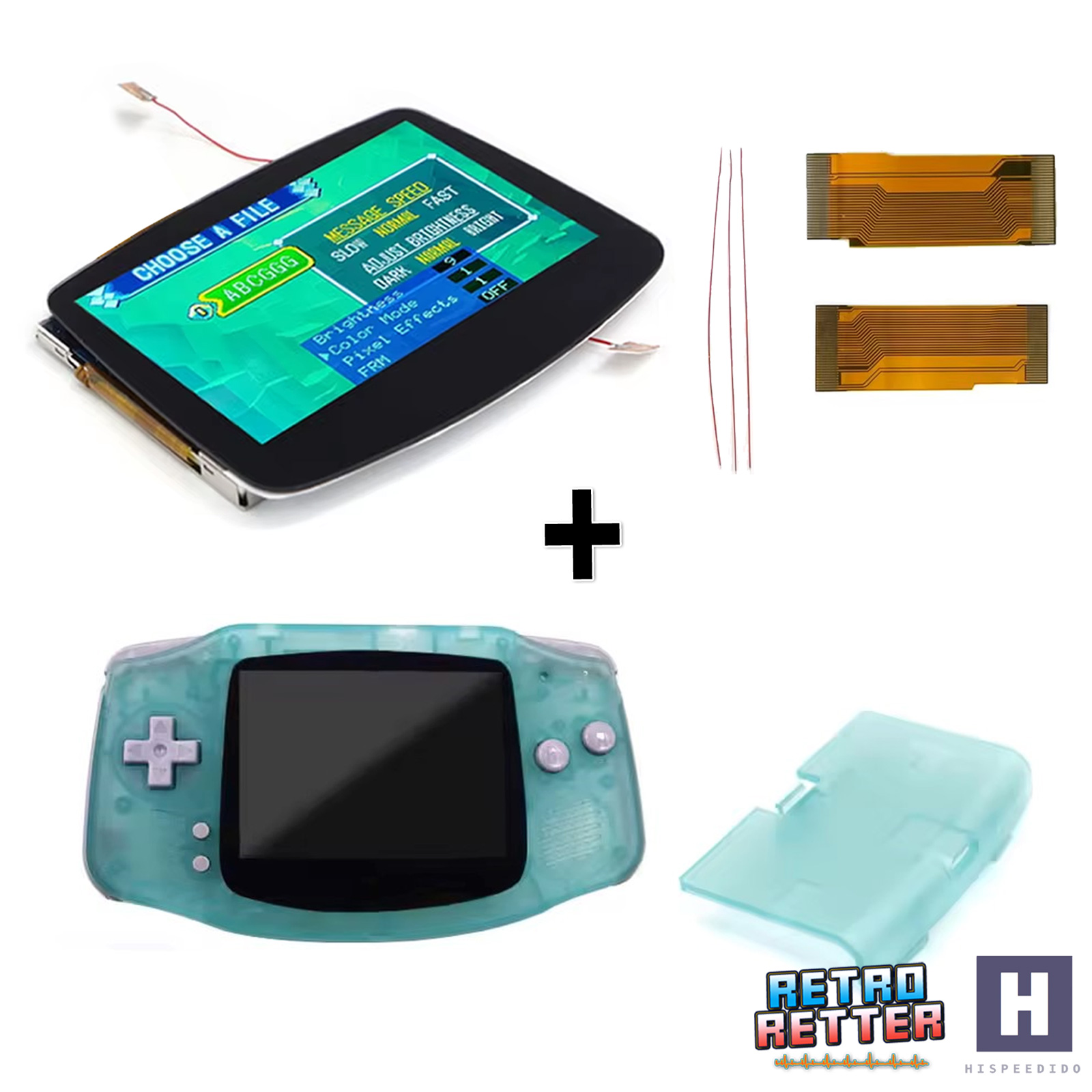Juego de pantallas HISPEDIDO GBA IPS V5 + carcasa Drop In Laminated Gameboy Advance - Imagen 32 de 33