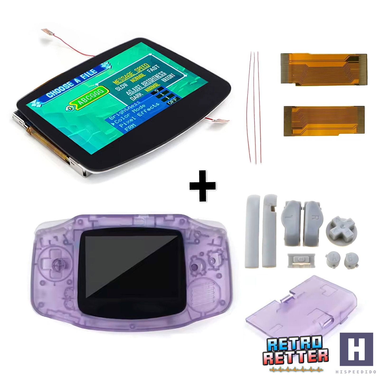 Juego de pantallas HISPEDIDO GBA IPS V5 + carcasa Drop In Laminated Gameboy Advance - Imagen 31 de 33