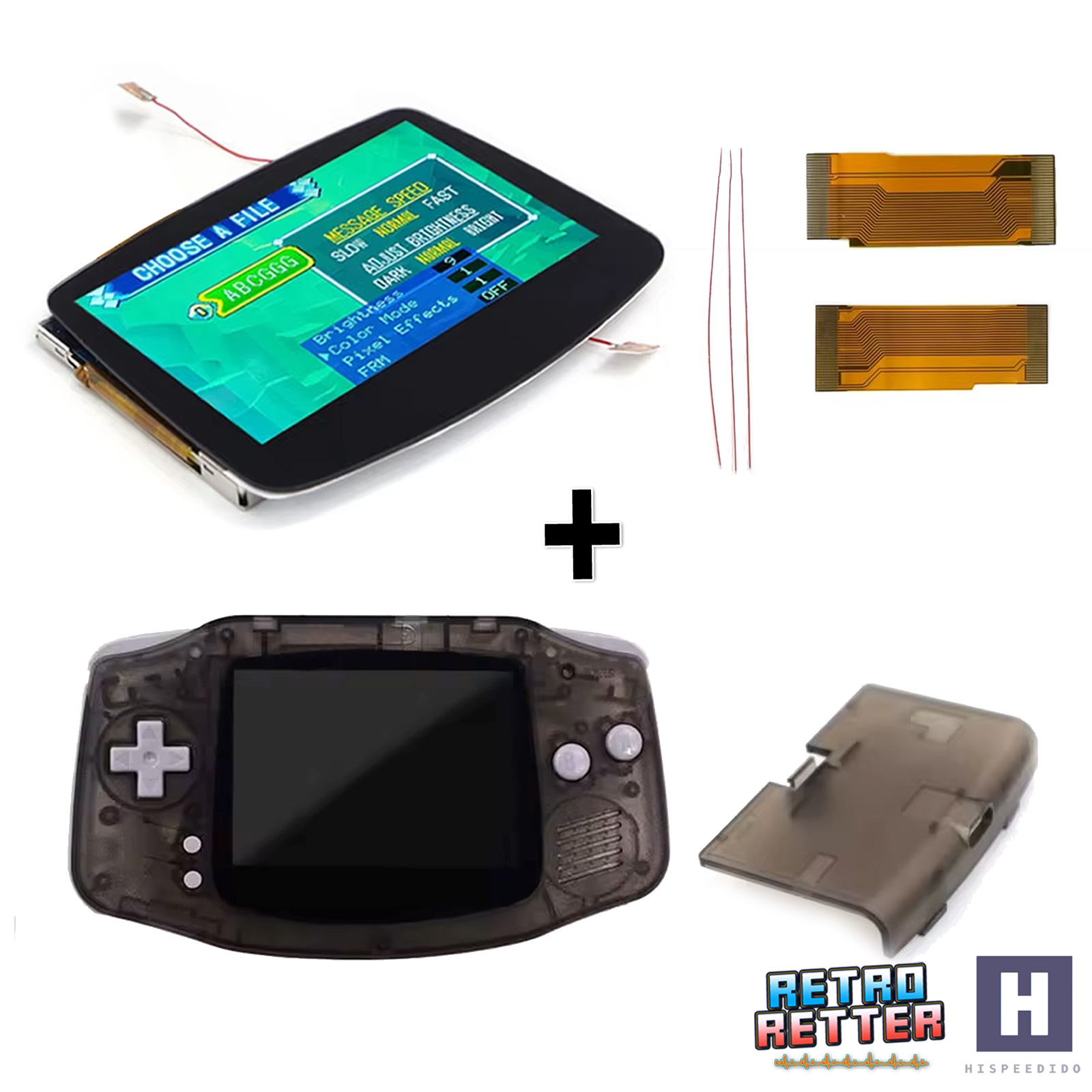 Juego de pantallas HISPEDIDO GBA IPS V5 + carcasa Drop In Laminated Gameboy Advance - Imagen 25 de 33