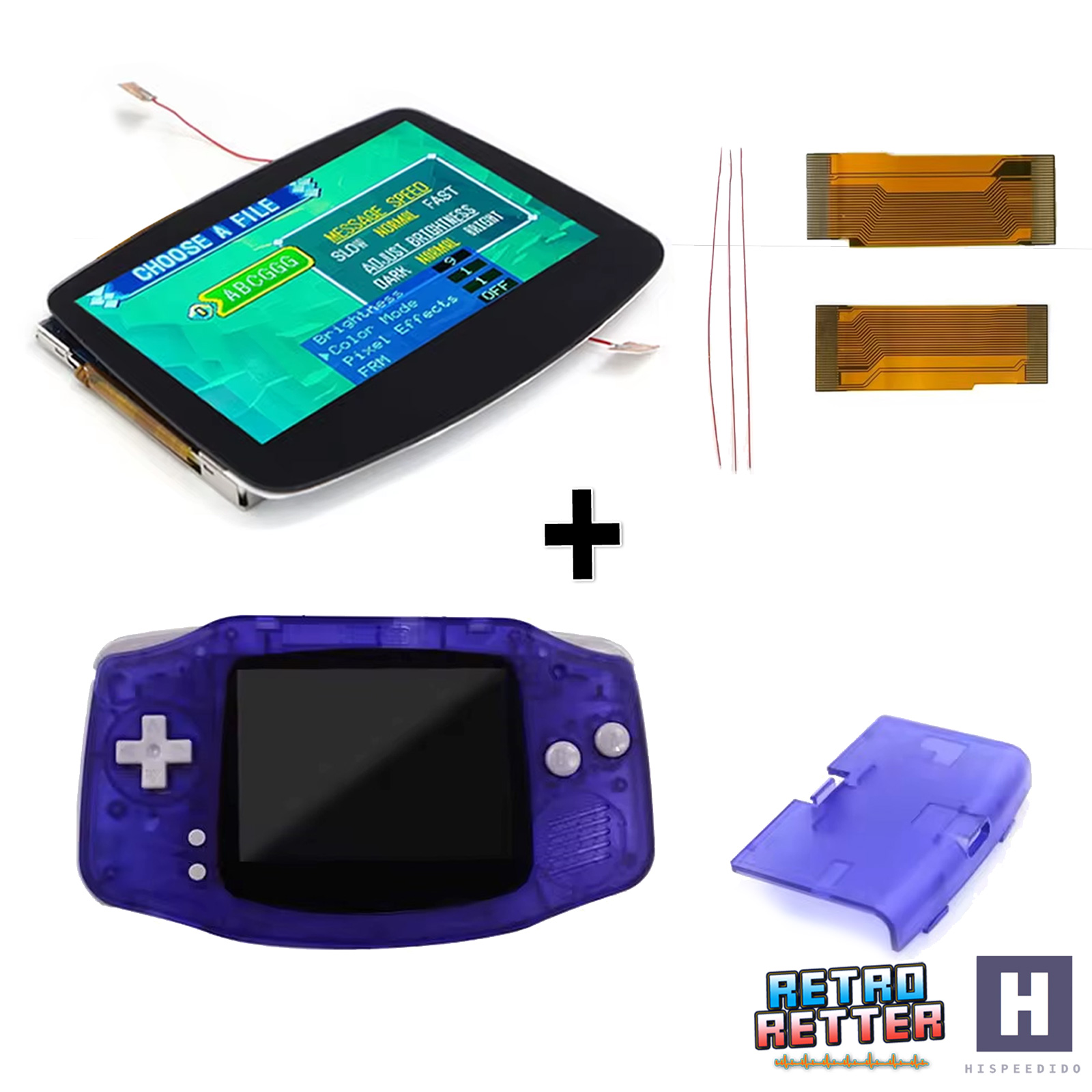 Juego de pantallas HISPEDIDO GBA IPS V5 + carcasa Drop In Laminated Gameboy Advance - Imagen 29 de 33