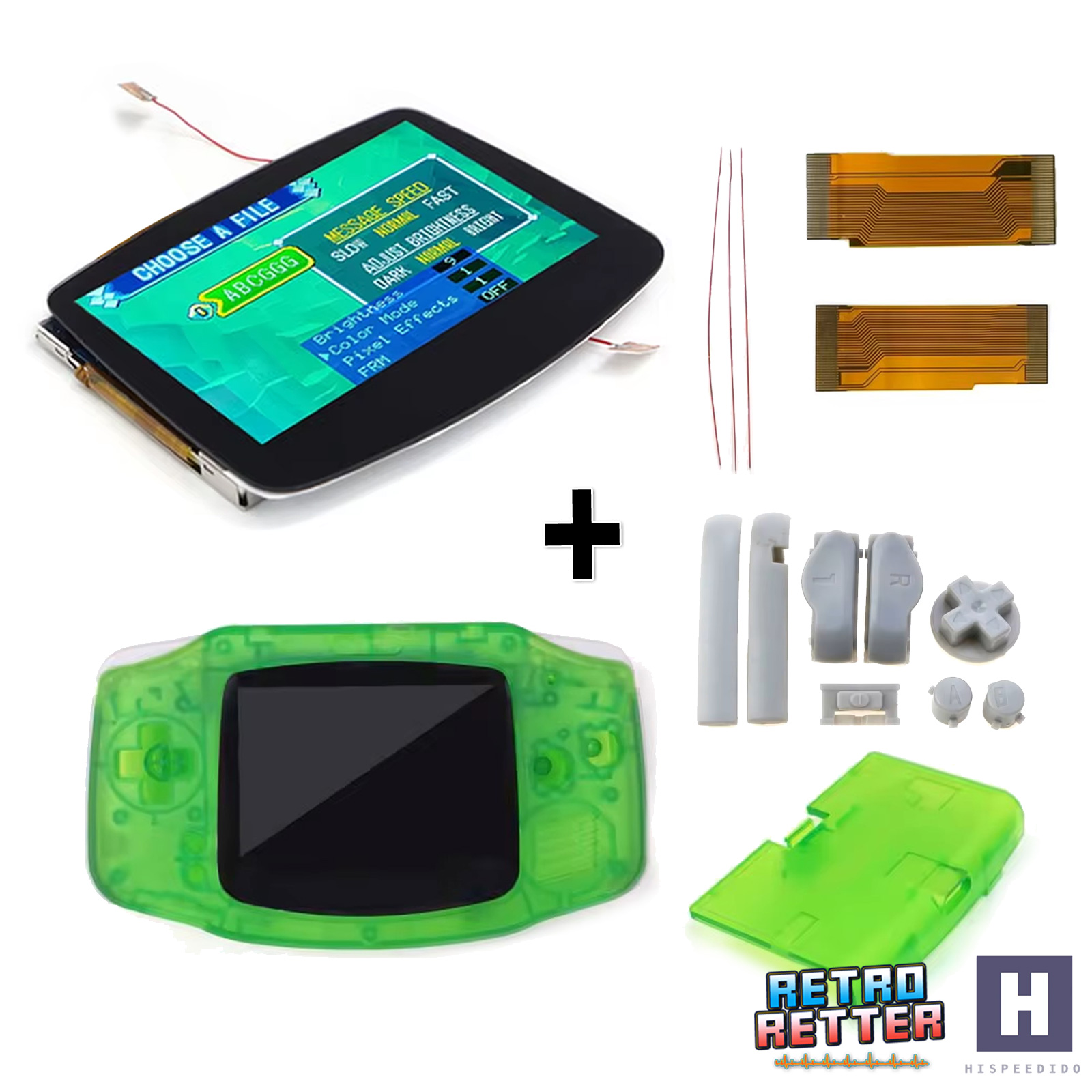 Juego de pantallas HISPEDIDO GBA IPS V5 + carcasa Drop In Laminated Gameboy Advance - Imagen 26 de 33