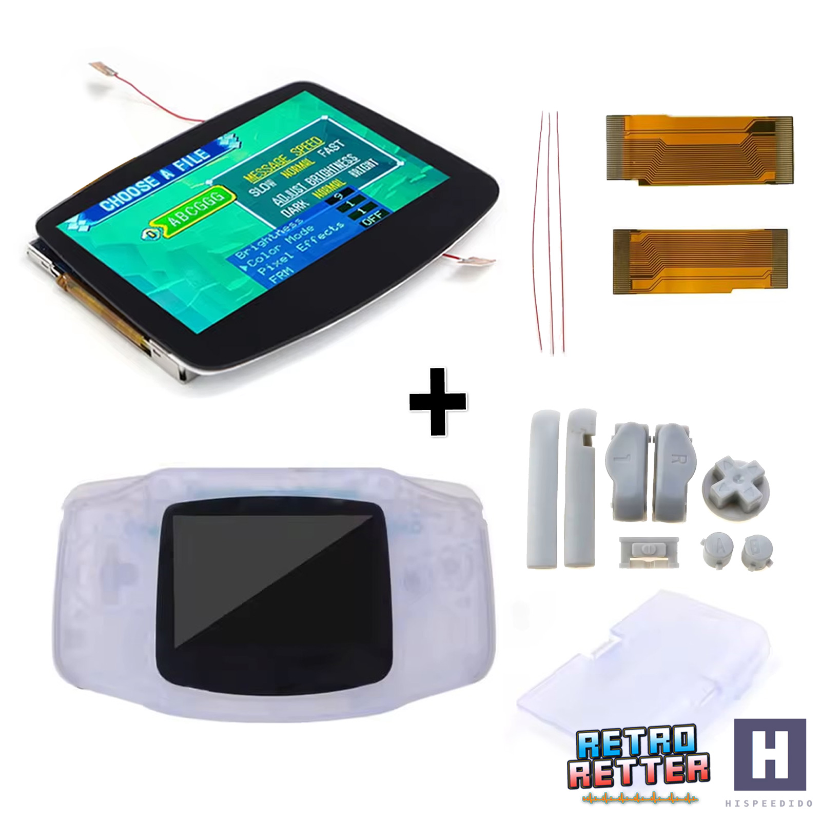 Juego de pantallas HISPEDIDO GBA IPS V5 + carcasa Drop In Laminated Gameboy Advance - Imagen 27 de 33