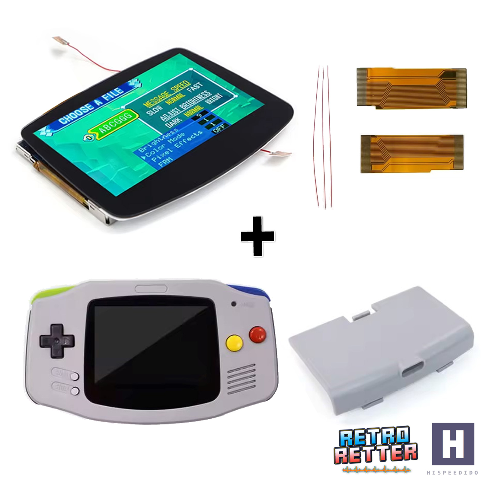 Juego de pantallas HISPEDIDO GBA IPS V5 + carcasa Drop In Laminated Gameboy Advance - Imagen 18 de 33