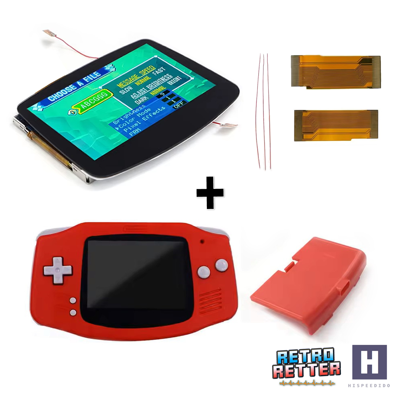 Juego de pantallas HISPEDIDO GBA IPS V5 + carcasa Drop In Laminated Gameboy Advance - Imagen 19 de 33