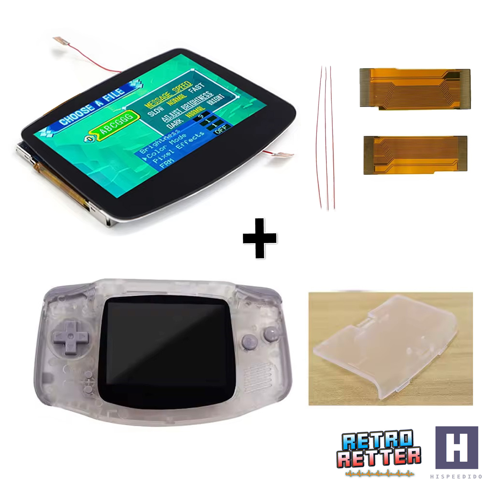 Juego de pantallas HISPEDIDO GBA IPS V5 + carcasa Drop In Laminated Gameboy Advance - Imagen 24 de 33