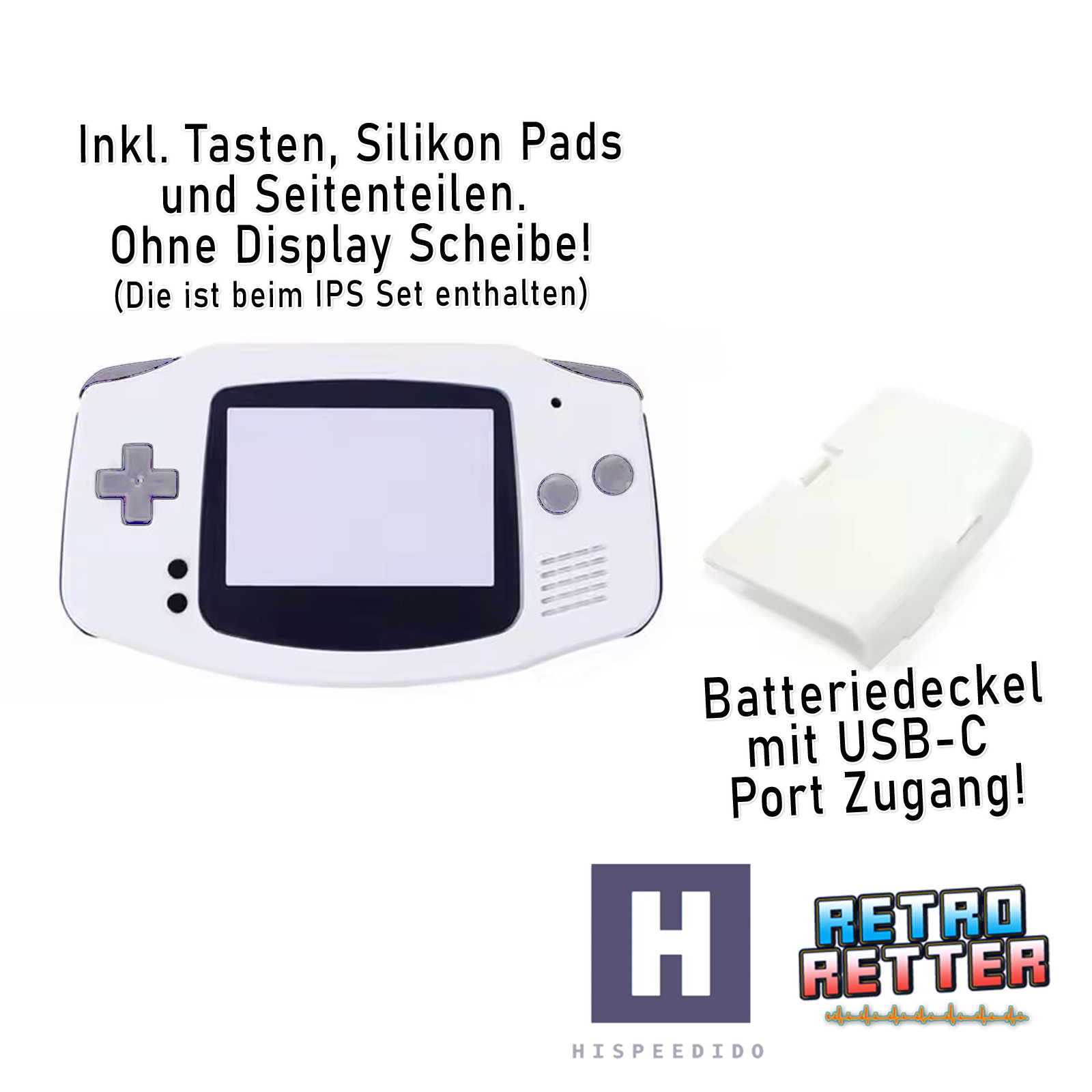 HISPEEDIDO GBA Carcasa para IPS Display Set V5 Drop In Gameboy Advance - Imagen 7 de 23