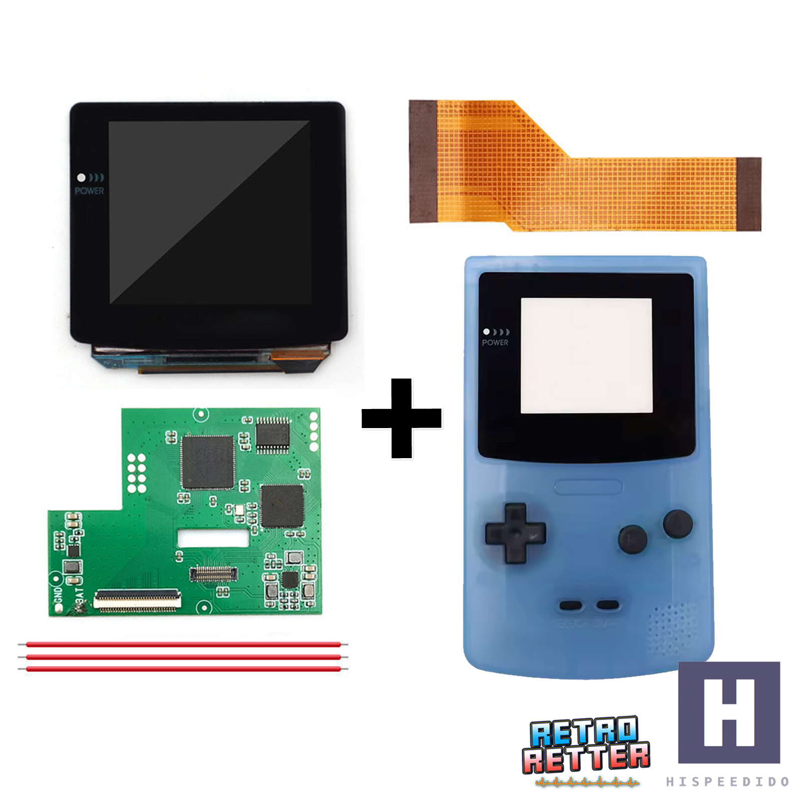 Juego HISPEDIDO GBC AMOLED + Carcasa Laminada OSD Q10 XXL Pantalla Gameboy Color - Imagen 33 de 35