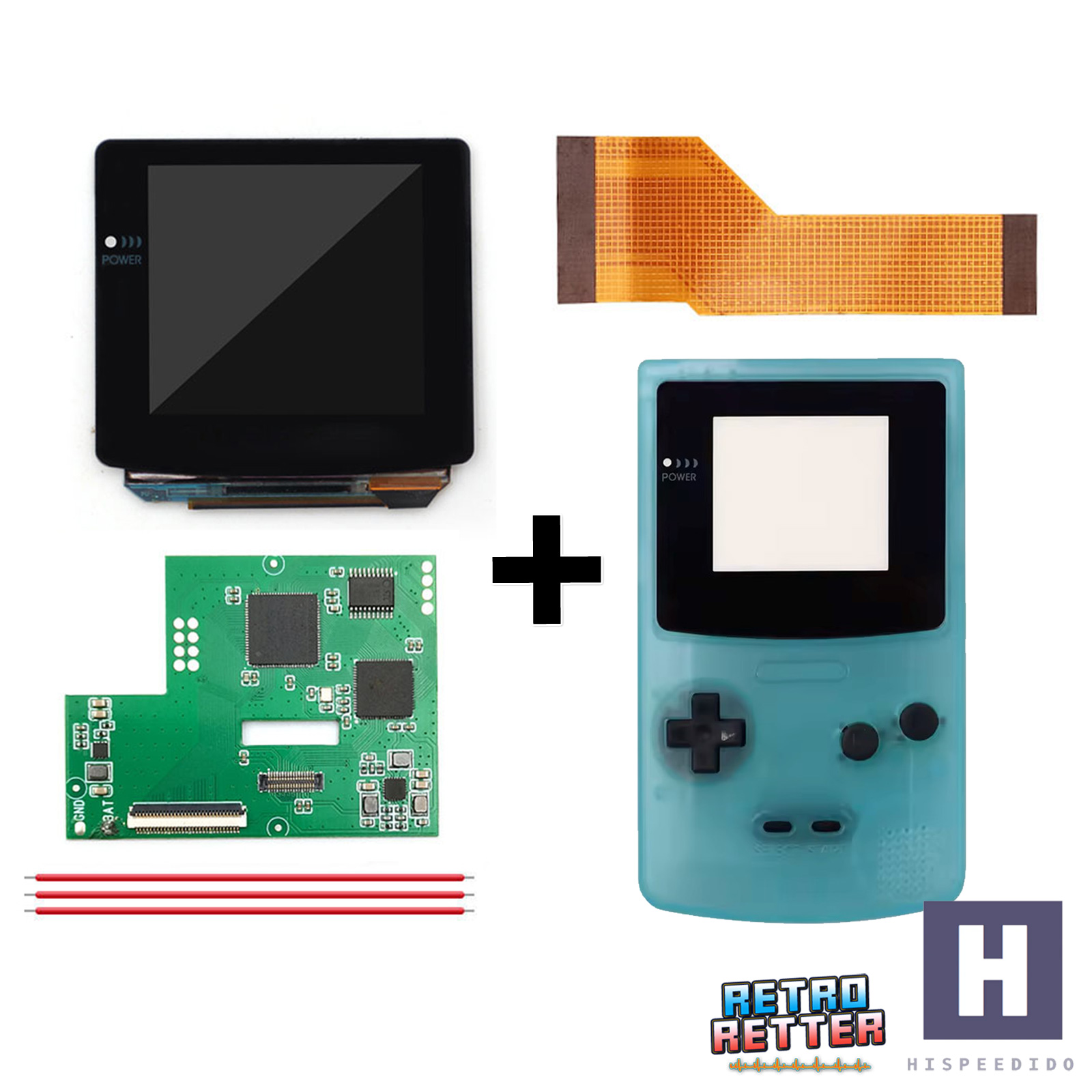 Juego HISPEDIDO GBC AMOLED + Carcasa Laminada OSD Q10 XXL Pantalla Gameboy Color - Imagen 34 de 35