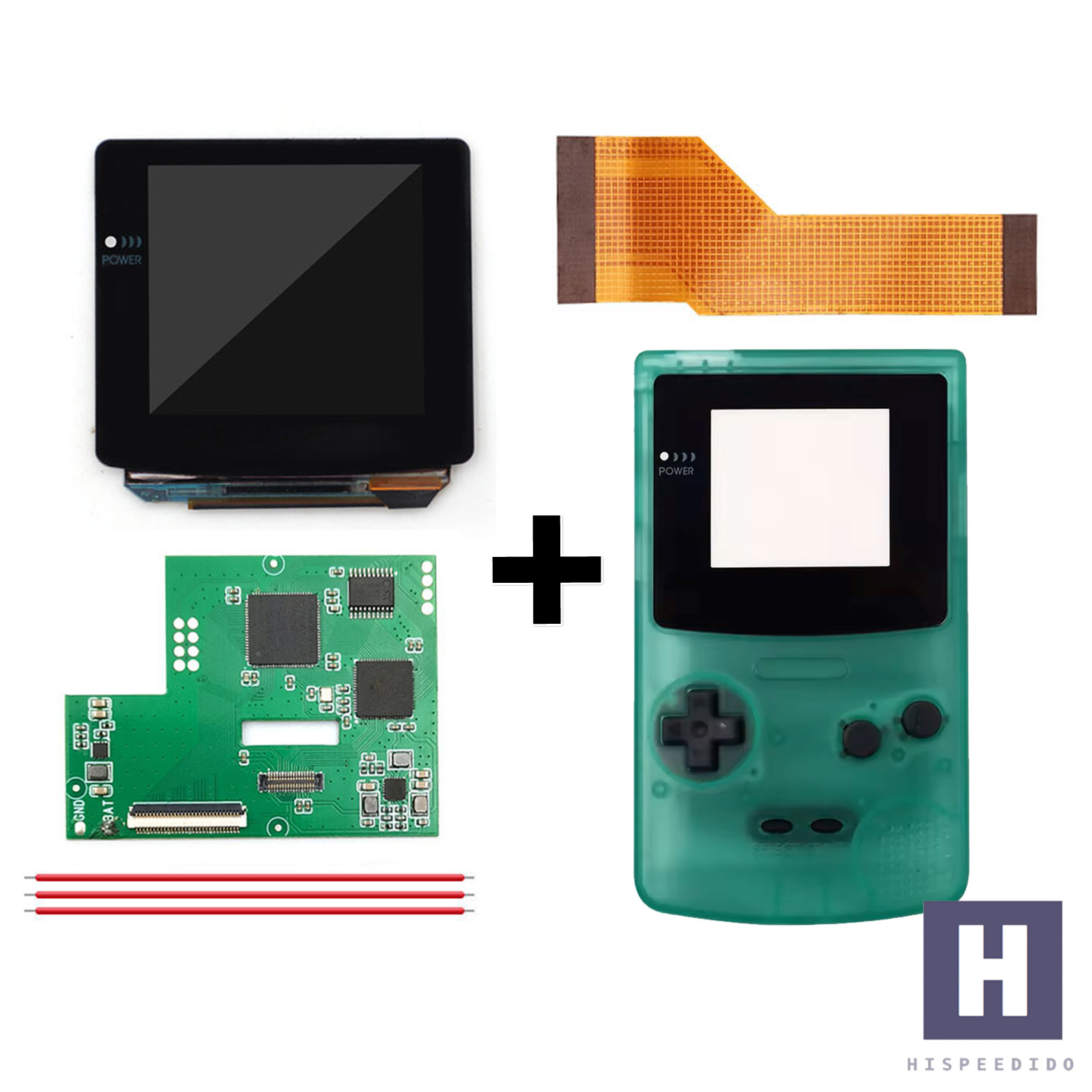 Juego HISPEDIDO GBC AMOLED + Carcasa Laminada OSD Q10 XXL Pantalla Gameboy Color - Imagen 35 de 35