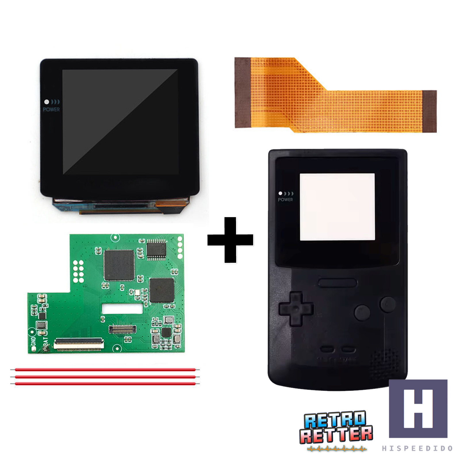 Juego HISPEDIDO GBC AMOLED + Carcasa Laminada OSD Q10 XXL Pantalla Gameboy Color - Imagen 16 de 35