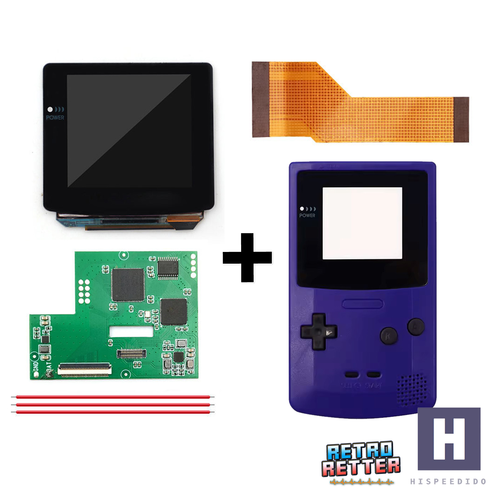 Juego HISPEDIDO GBC AMOLED + Carcasa Laminada OSD Q10 XXL Pantalla Gameboy Color - Imagen 18 de 35