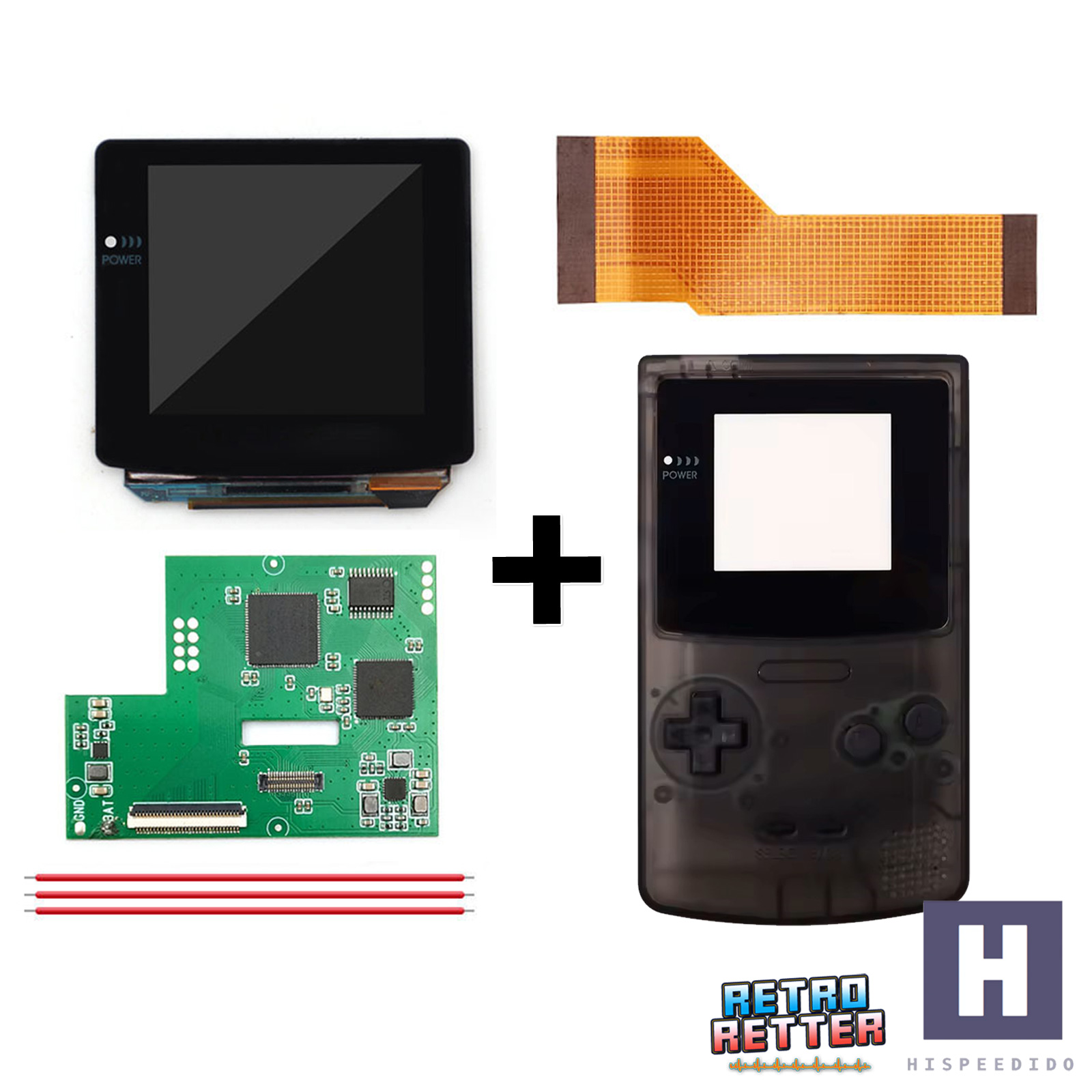 Juego HISPEDIDO GBC AMOLED + Carcasa Laminada OSD Q10 XXL Pantalla Gameboy Color - Imagen 25 de 35