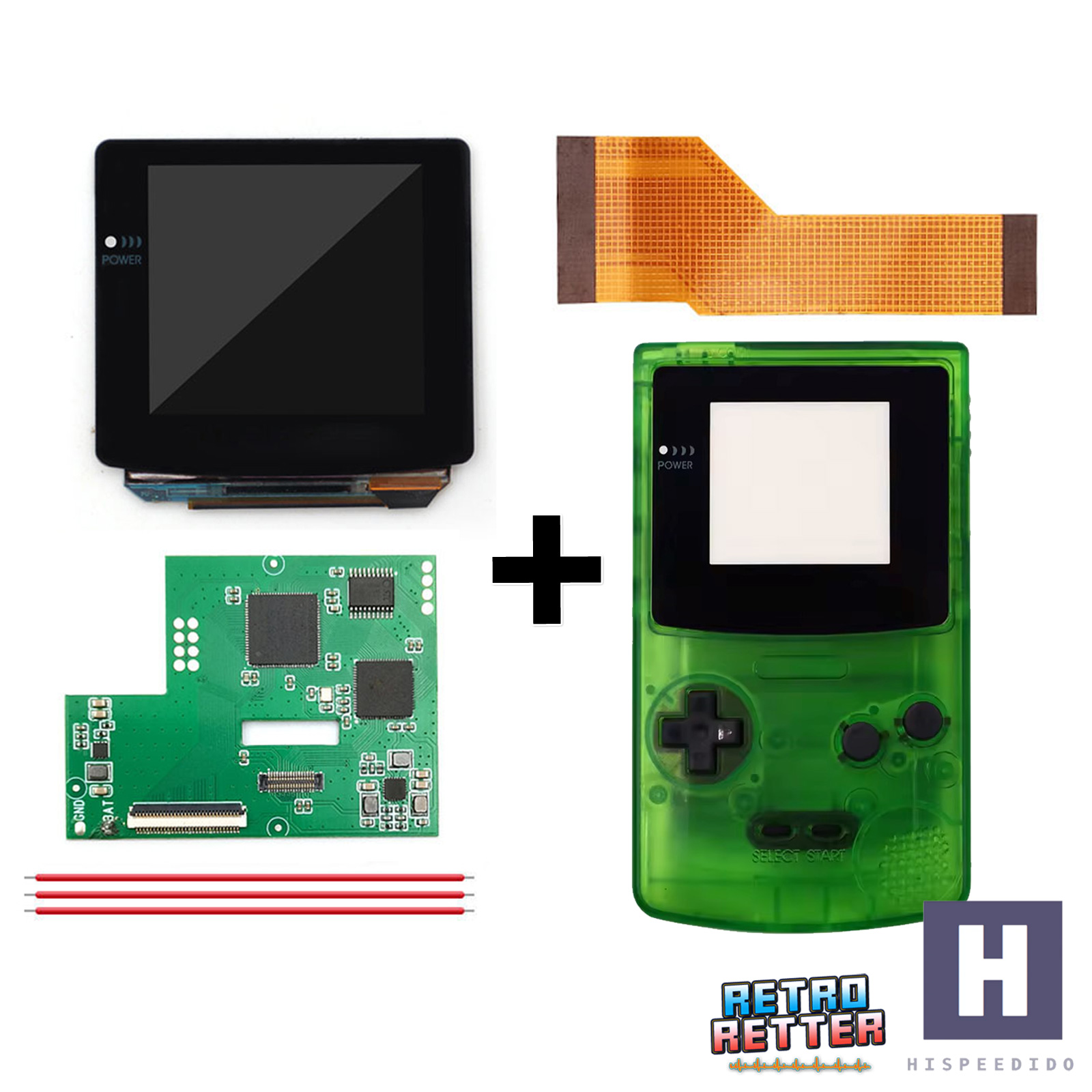 Juego HISPEDIDO GBC AMOLED + Carcasa Laminada OSD Q10 XXL Pantalla Gameboy Color - Imagen 29 de 35