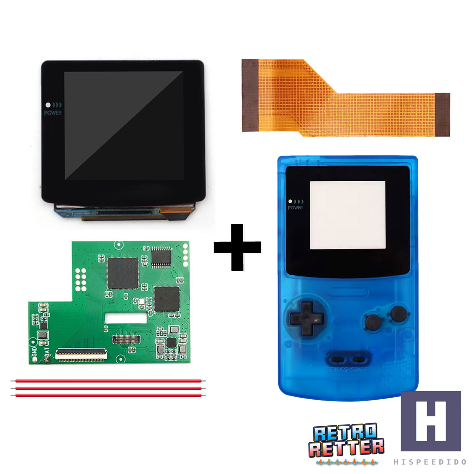 Juego HISPEDIDO GBC AMOLED + Carcasa Laminada OSD Q10 XXL Pantalla Gameboy Color - Imagen 27 de 35