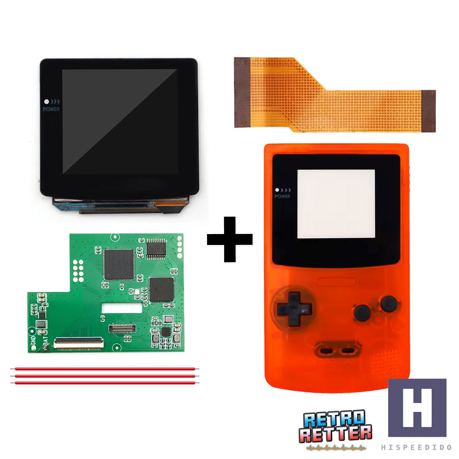 Juego HISPEDIDO GBC AMOLED + Carcasa Laminada OSD Q10 XXL Pantalla Gameboy Color - Imagen 31 de 35