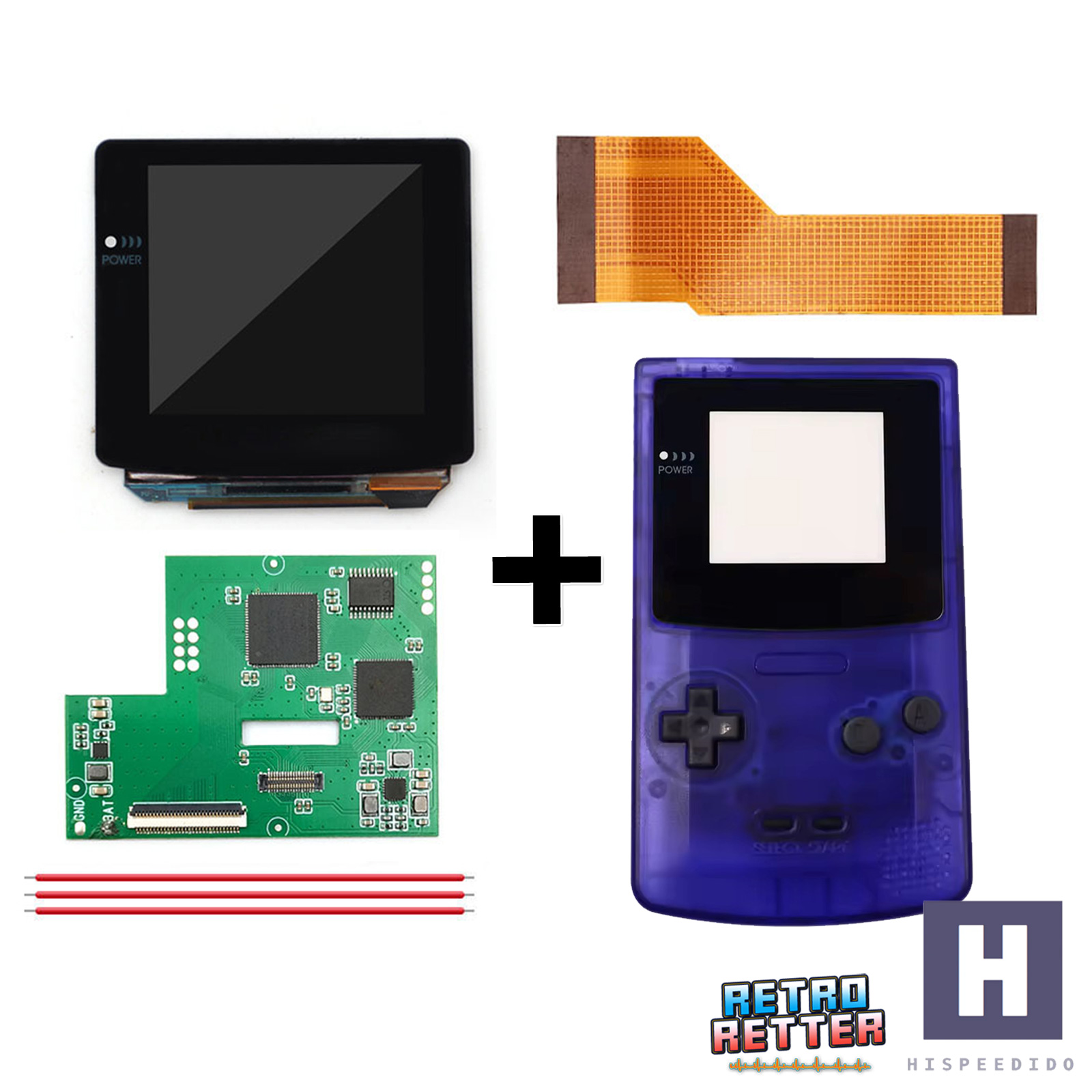 Juego HISPEDIDO GBC AMOLED + Carcasa Laminada OSD Q10 XXL Pantalla Gameboy Color - Imagen 28 de 35