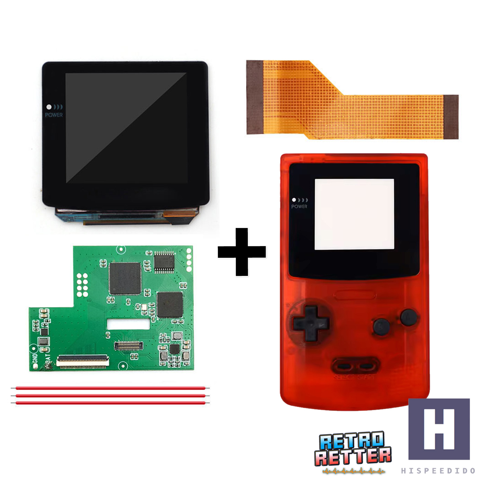 Juego HISPEDIDO GBC AMOLED + Carcasa Laminada OSD Q10 XXL Pantalla Gameboy Color - Imagen 26 de 35