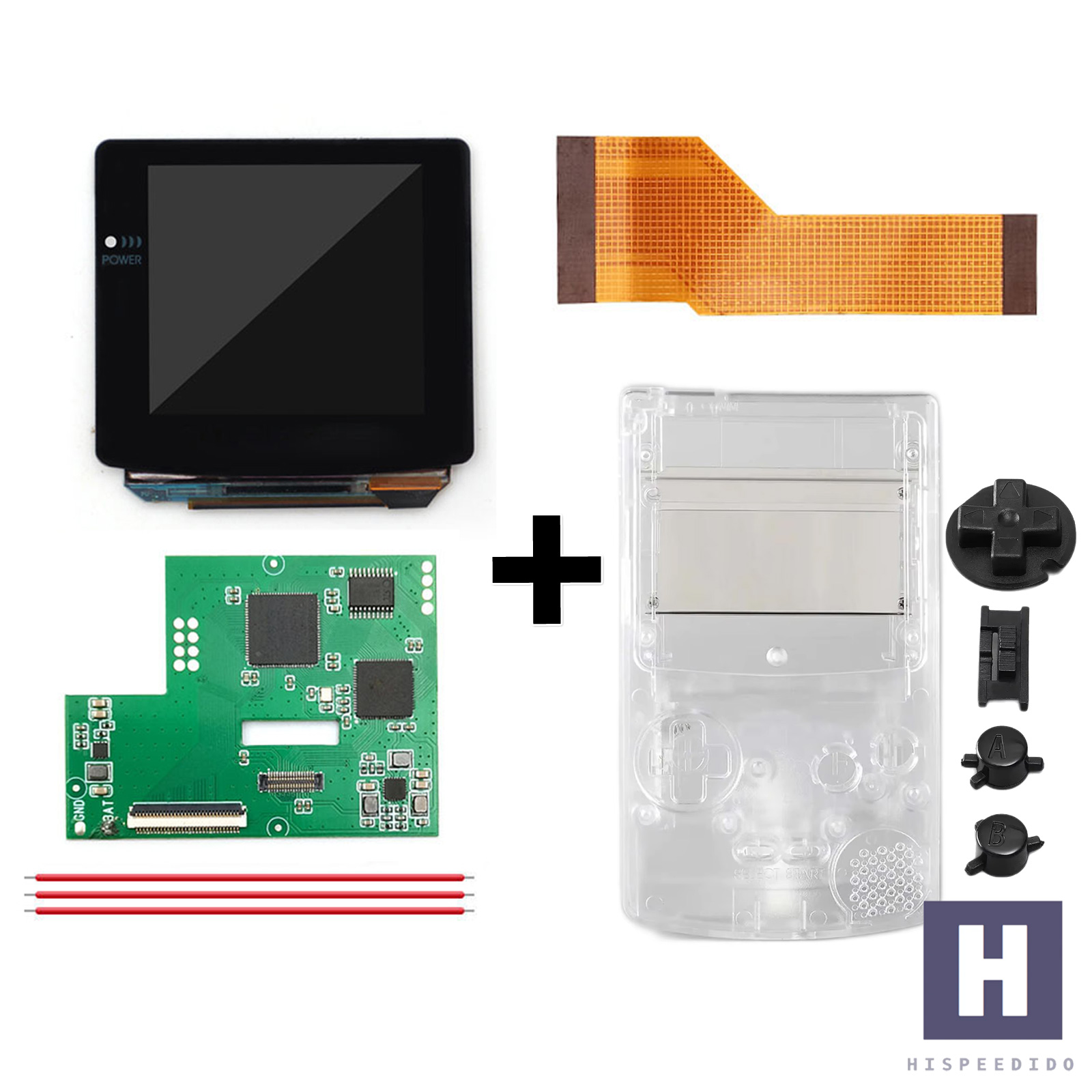 Juego HISPEDIDO GBC AMOLED + Carcasa Laminada OSD Q10 XXL Pantalla Gameboy Color - Imagen 24 de 35