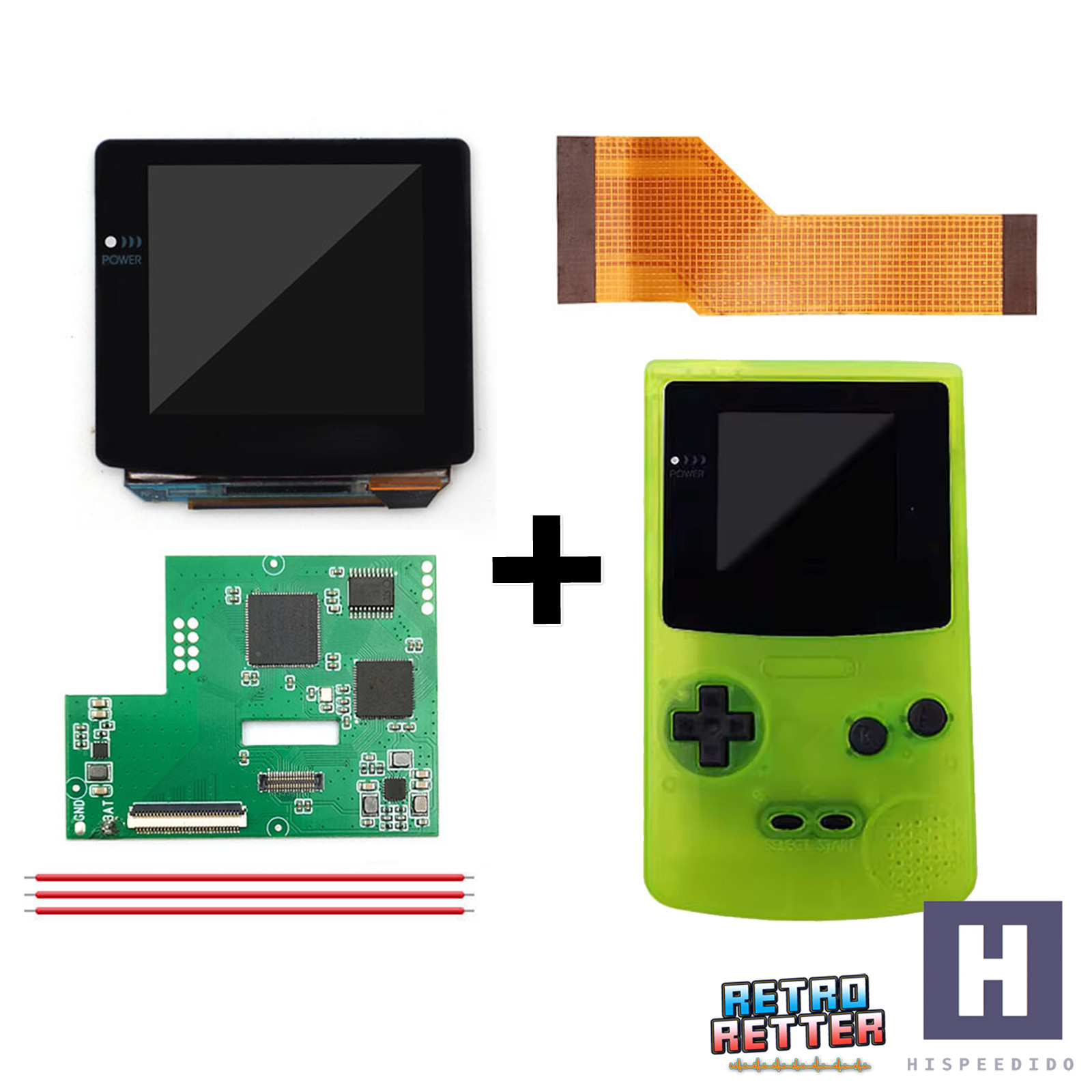 Juego HISPEDIDO GBC AMOLED + Carcasa Laminada OSD Q10 XXL Pantalla Gameboy Color - Imagen 30 de 35
