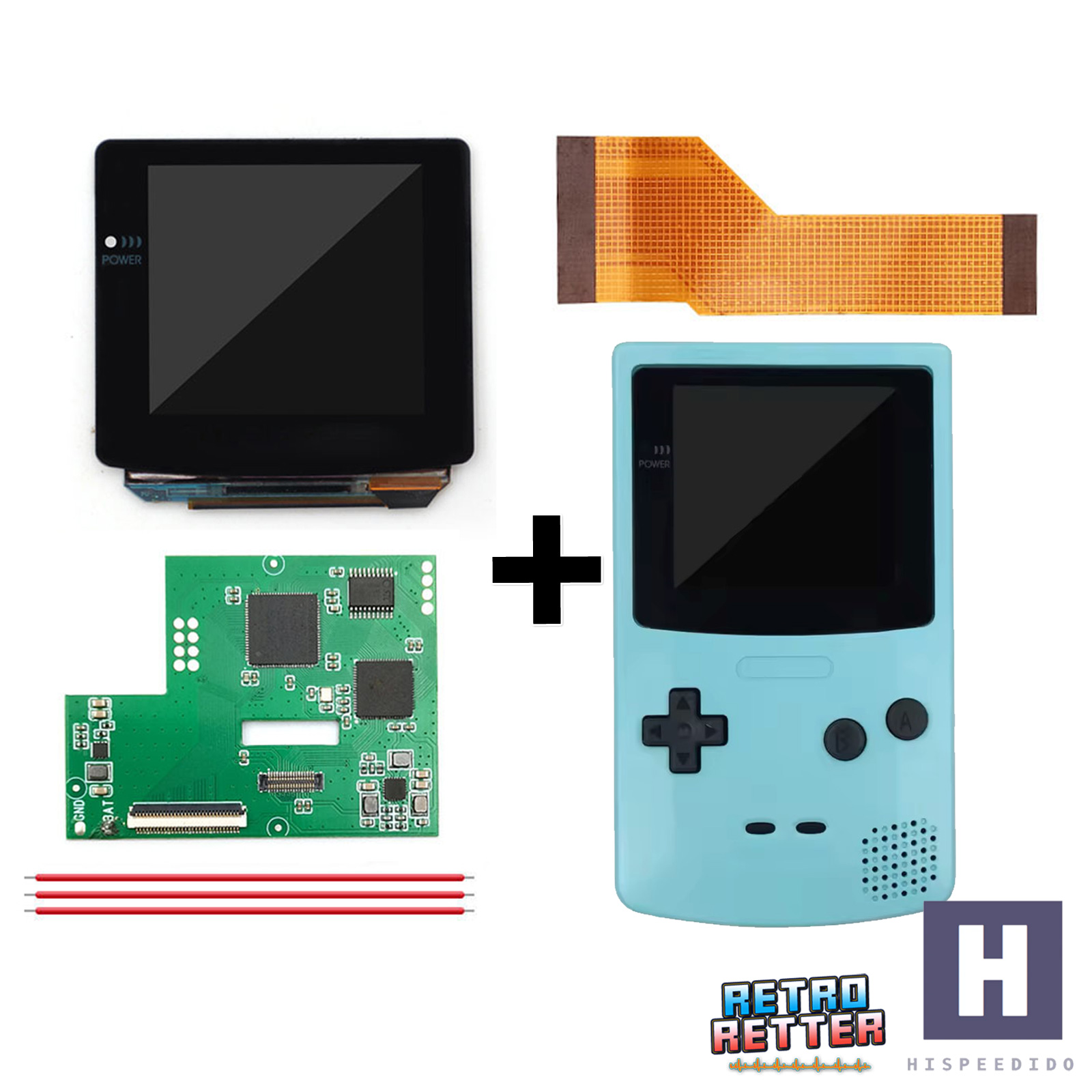 Juego HISPEDIDO GBC AMOLED + Carcasa Laminada OSD Q10 XXL Pantalla Gameboy Color - Imagen 23 de 35