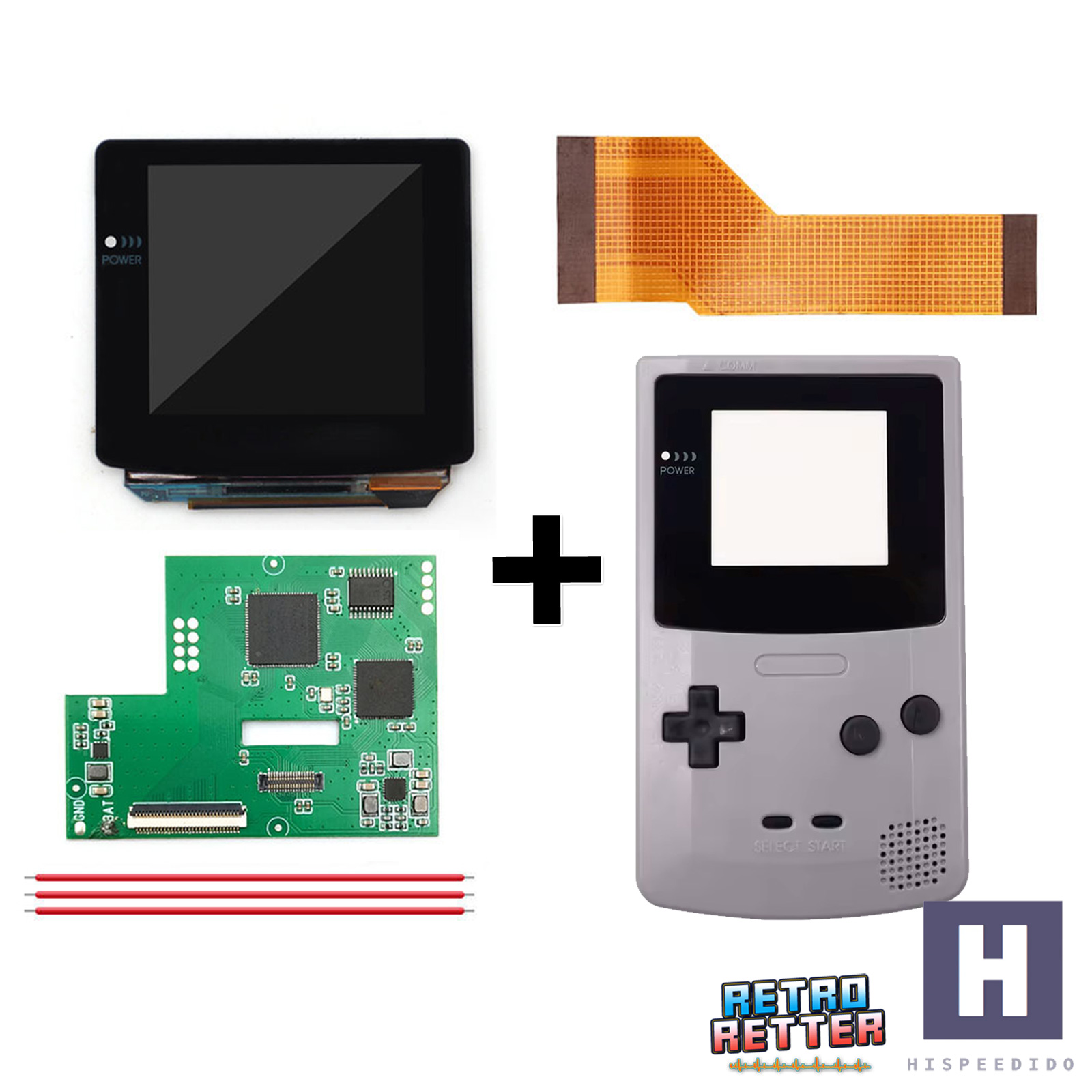 Juego HISPEDIDO GBC AMOLED + Carcasa Laminada OSD Q10 XXL Pantalla Gameboy Color - Imagen 20 de 35