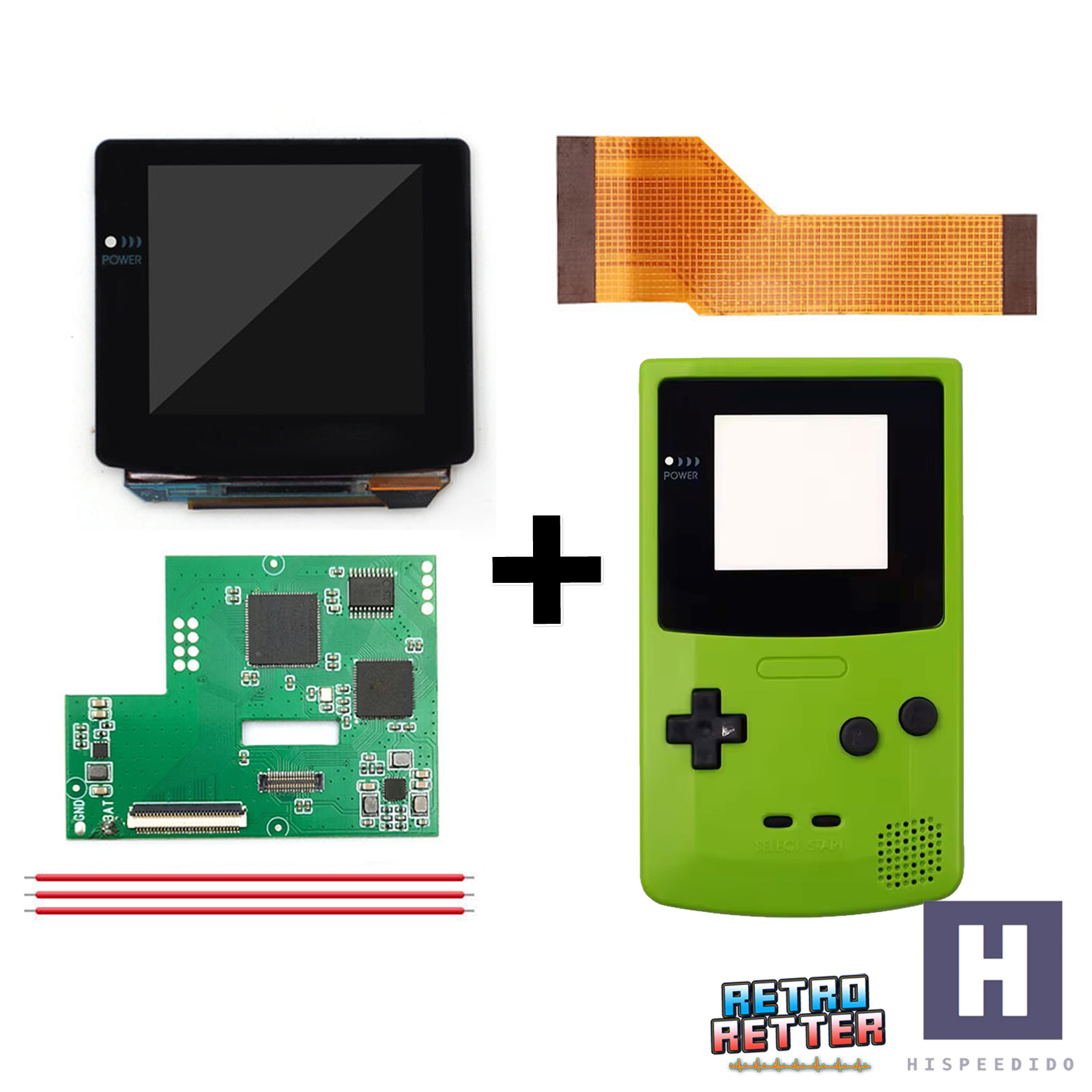 Juego HISPEDIDO GBC AMOLED + Carcasa Laminada OSD Q10 XXL Pantalla Gameboy Color - Imagen 21 de 35