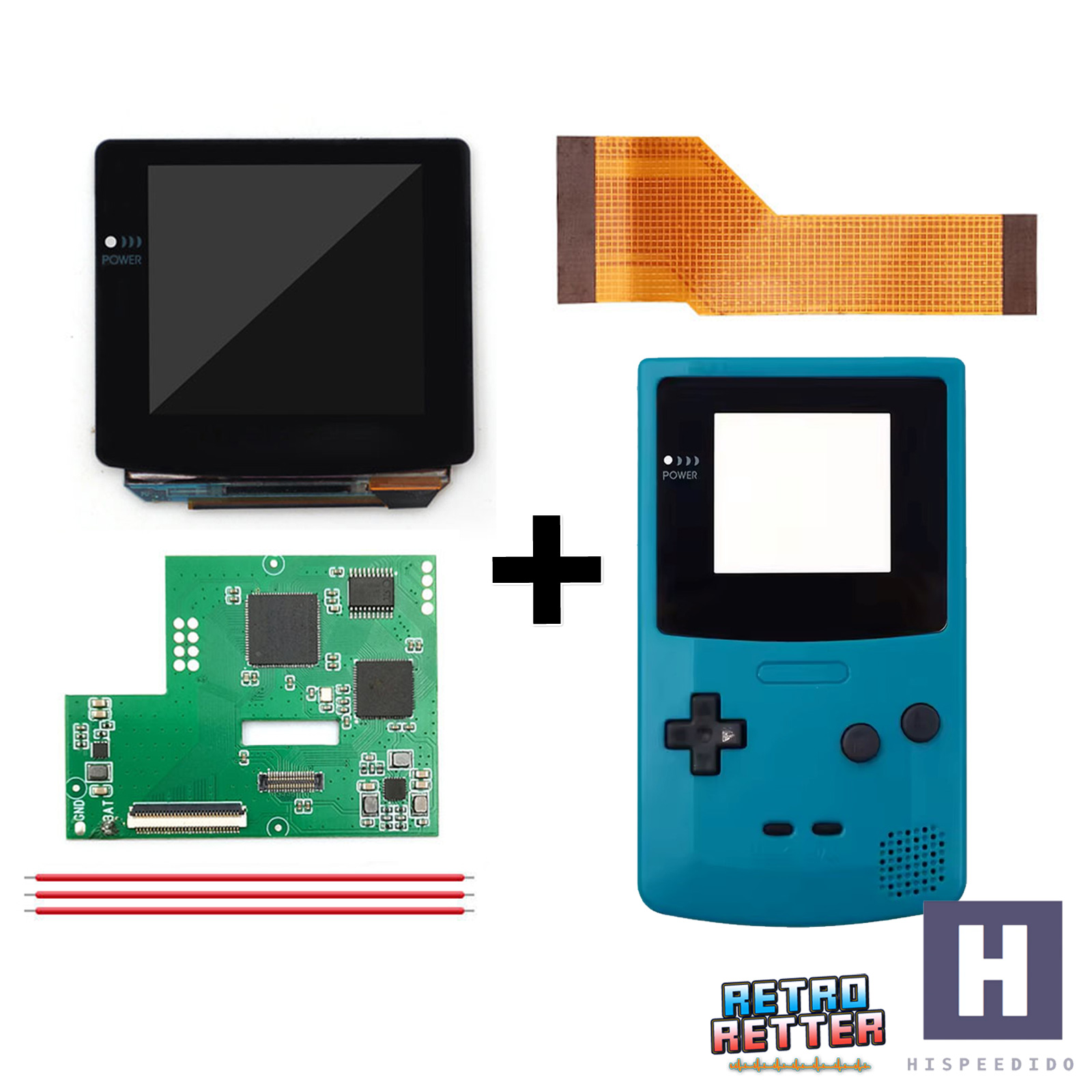 Juego HISPEDIDO GBC AMOLED + Carcasa Laminada OSD Q10 XXL Pantalla Gameboy Color - Imagen 22 de 35