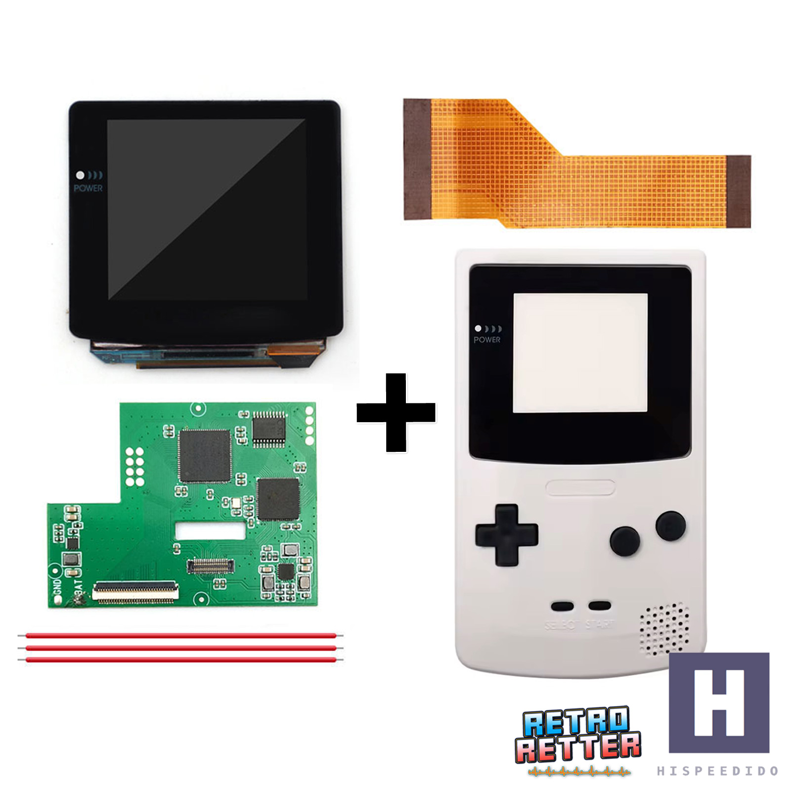 Juego HISPEDIDO GBC AMOLED + Carcasa Laminada OSD Q10 XXL Pantalla Gameboy Color - Imagen 17 de 35