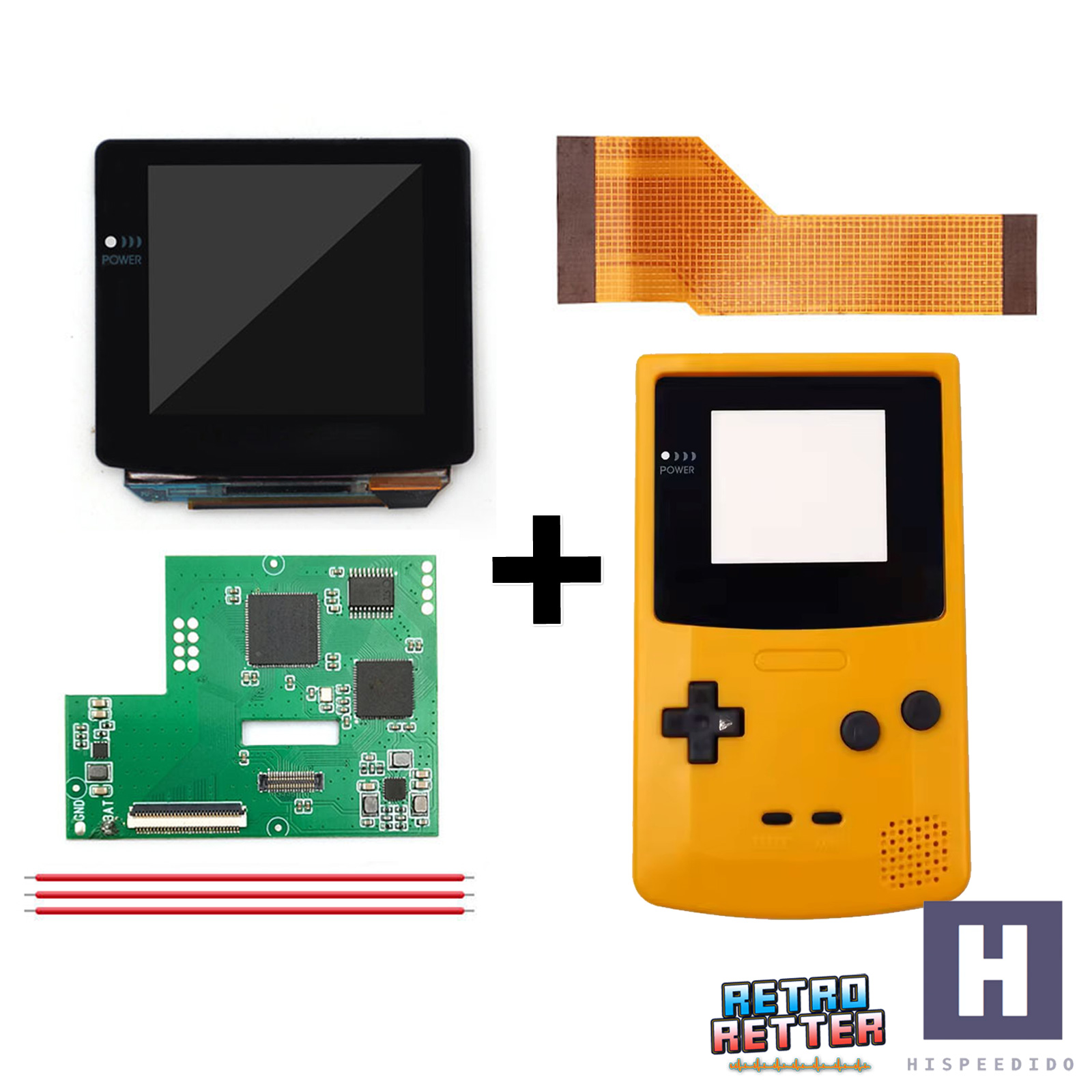 Juego HISPEDIDO GBC AMOLED + Carcasa Laminada OSD Q10 XXL Pantalla Gameboy Color - Imagen 19 de 35