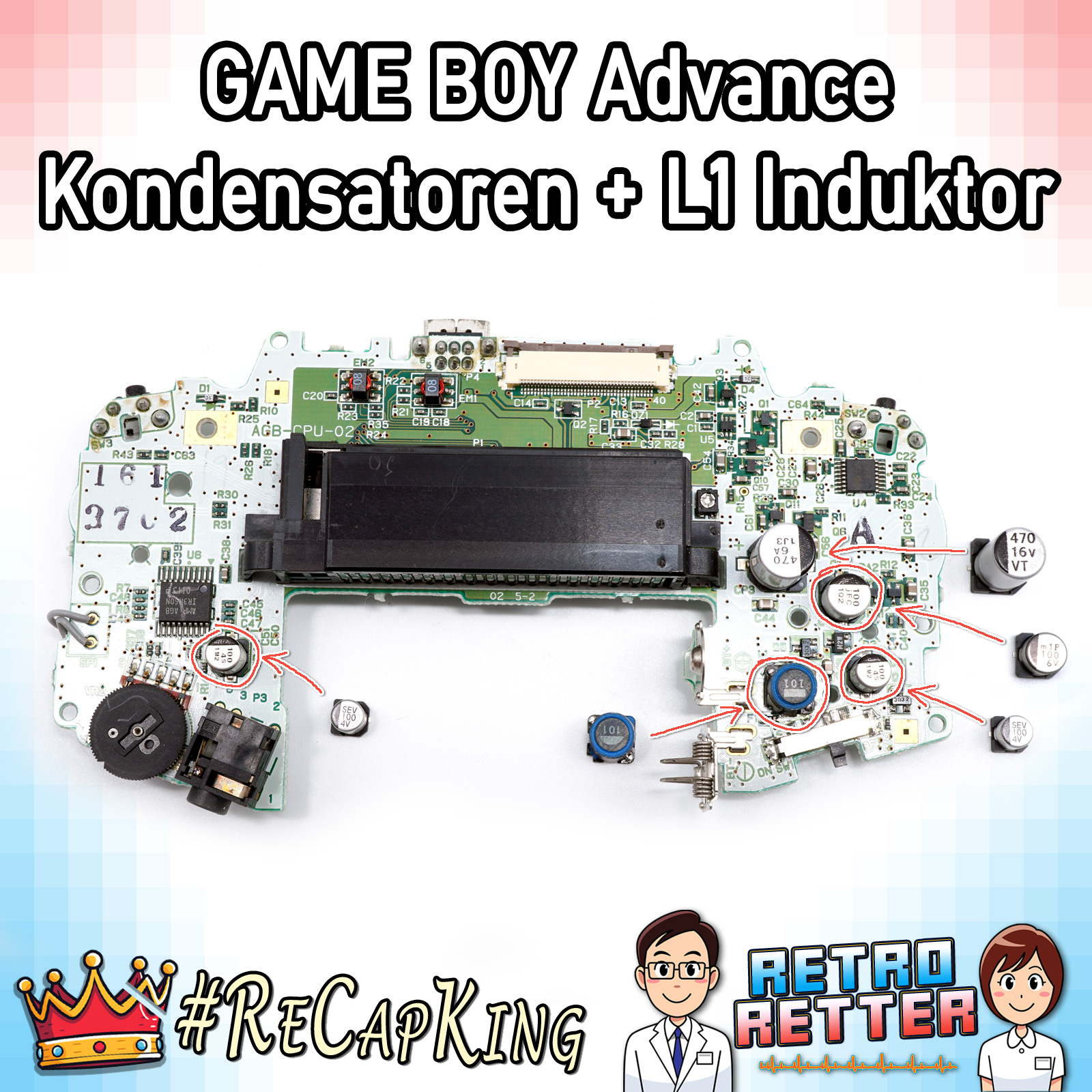 GAME BOY Kondensatoren & Sicherungen Set - Classic, DMG, GBP, GBC, GBA, GBA SP - Bild 18 von 22