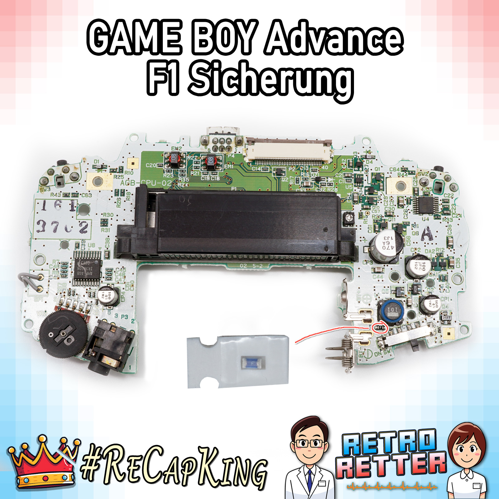 GAME BOY Kondensatoren & Sicherungen Set - Classic, DMG, GBP, GBC, GBA, GBA SP - Bild 17 von 22