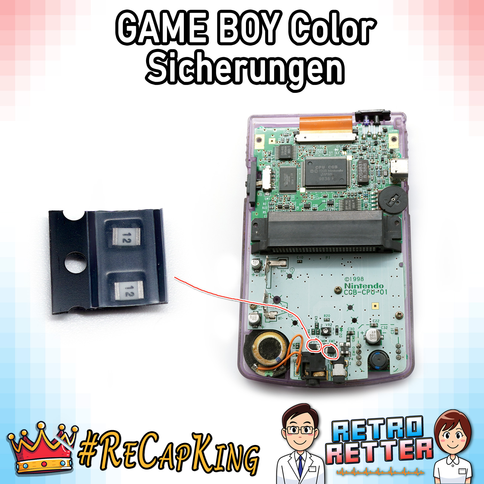 GAME BOY Kondensatoren & Sicherungen Set - Classic, DMG, GBP, GBC, GBA, GBA SP - Bild 15 von 22