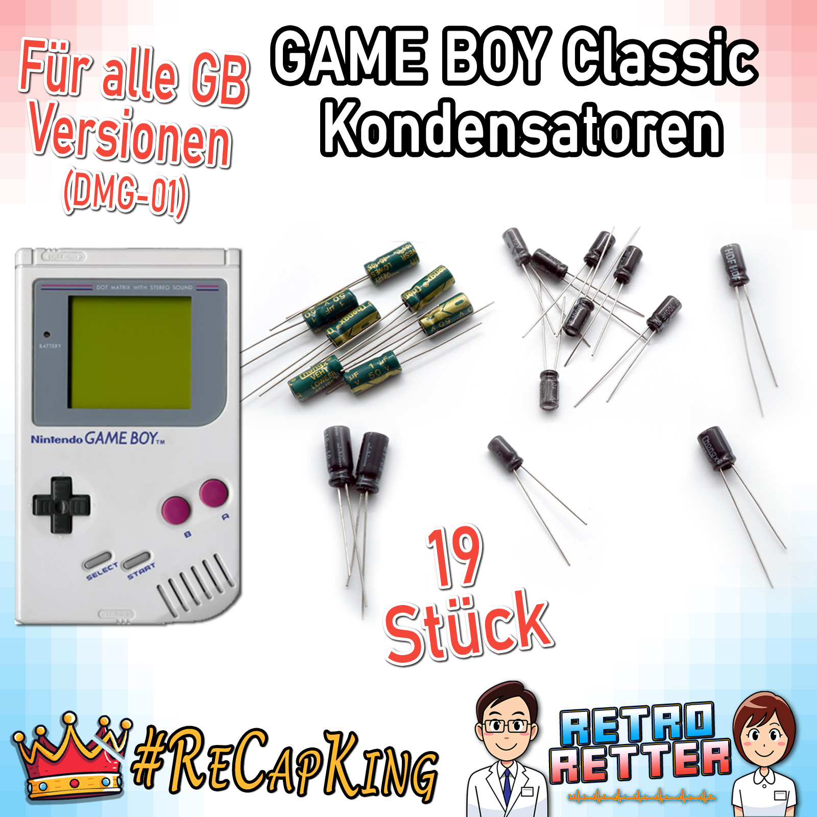 GAME BOY Kondensatoren & Sicherungen Set - Classic, DMG, GBP, GBC, GBA, GBA SP - Bild 9 von 22