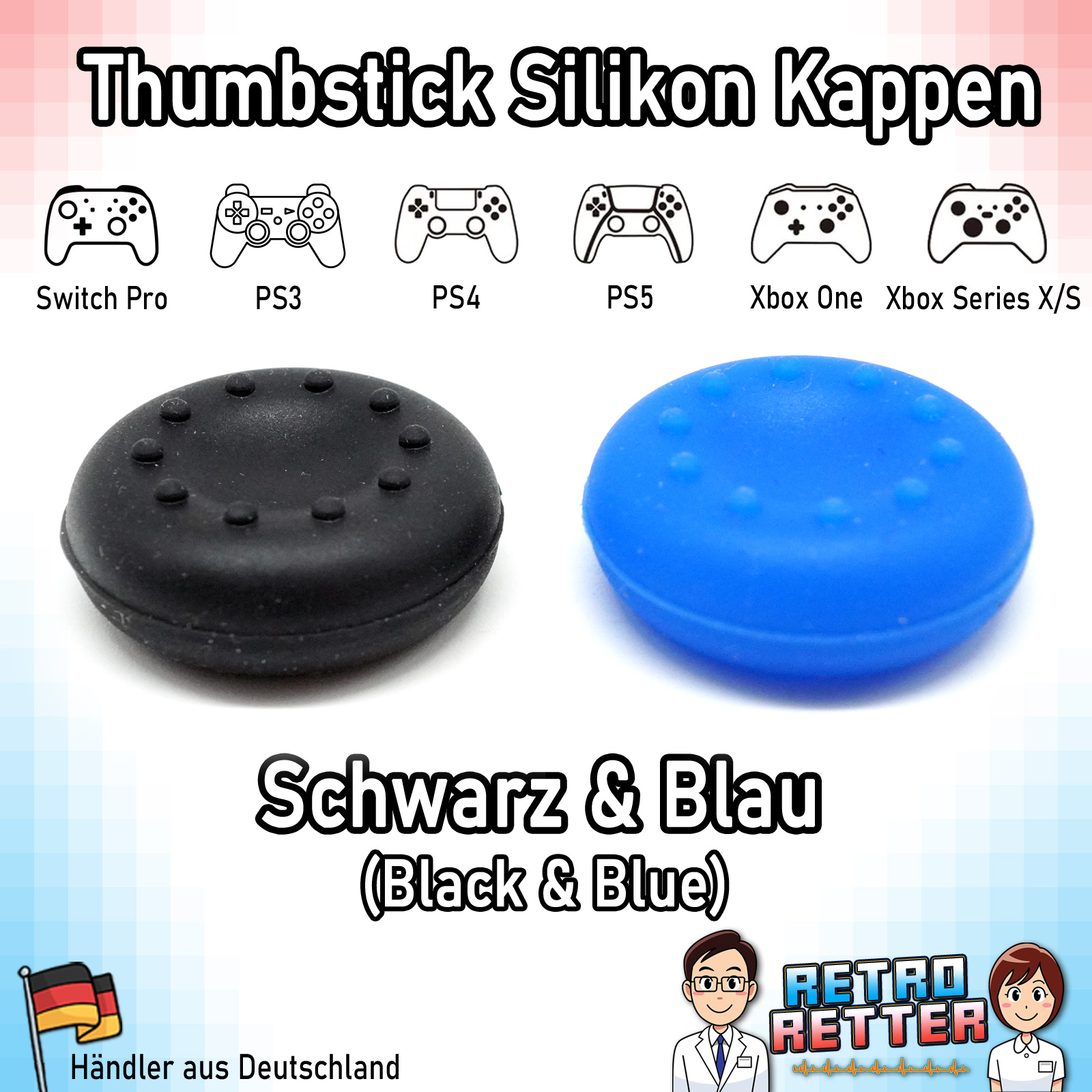 2x Tapas Thumbstick PS5 PS4 PS3 Xbox X Switch Pro Controlador Grip Cap Juego de goma - Imagen 20 de 29