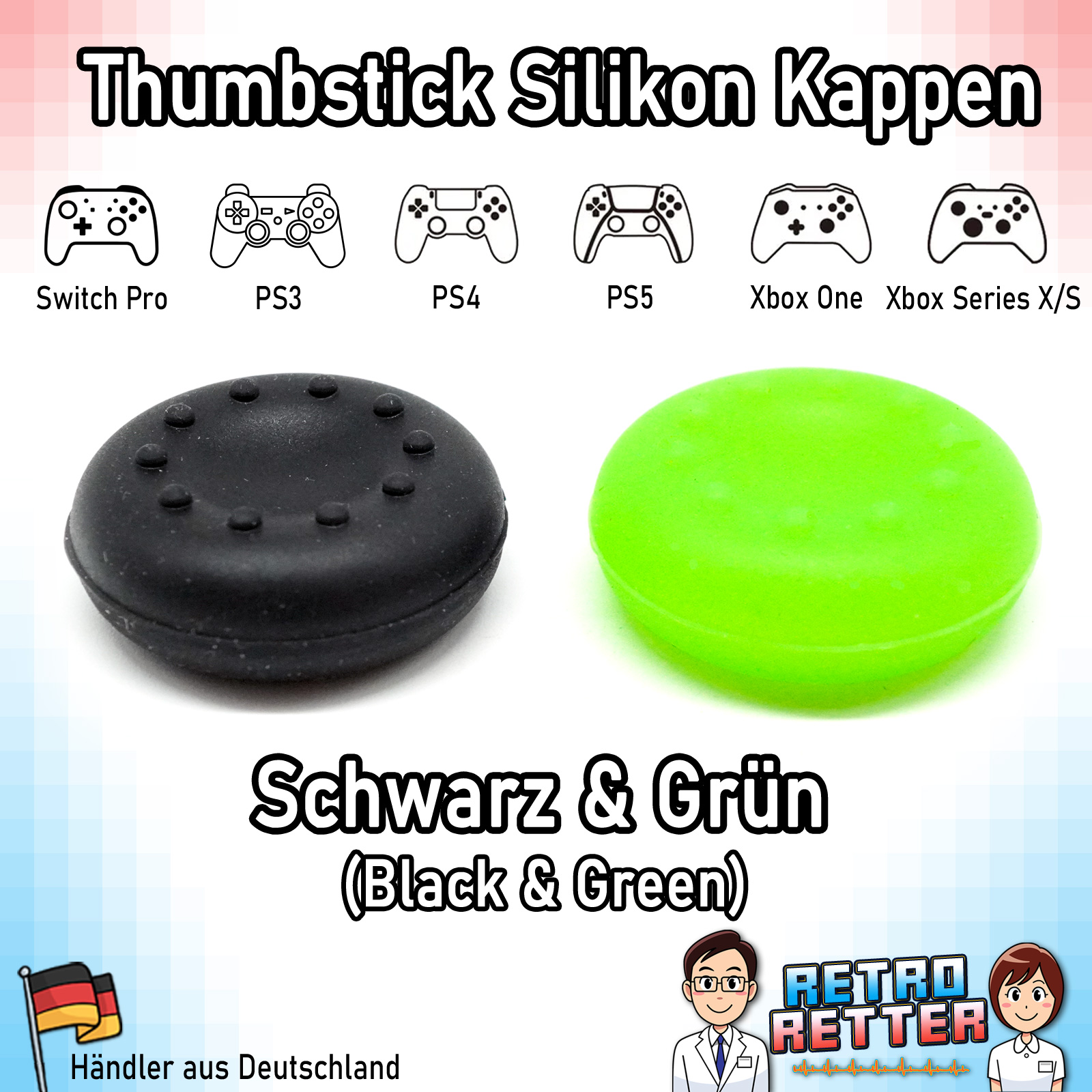 2x Tapas Thumbstick PS5 PS4 PS3 Xbox X Switch Pro Controlador Grip Cap Juego de goma - Imagen 21 de 29