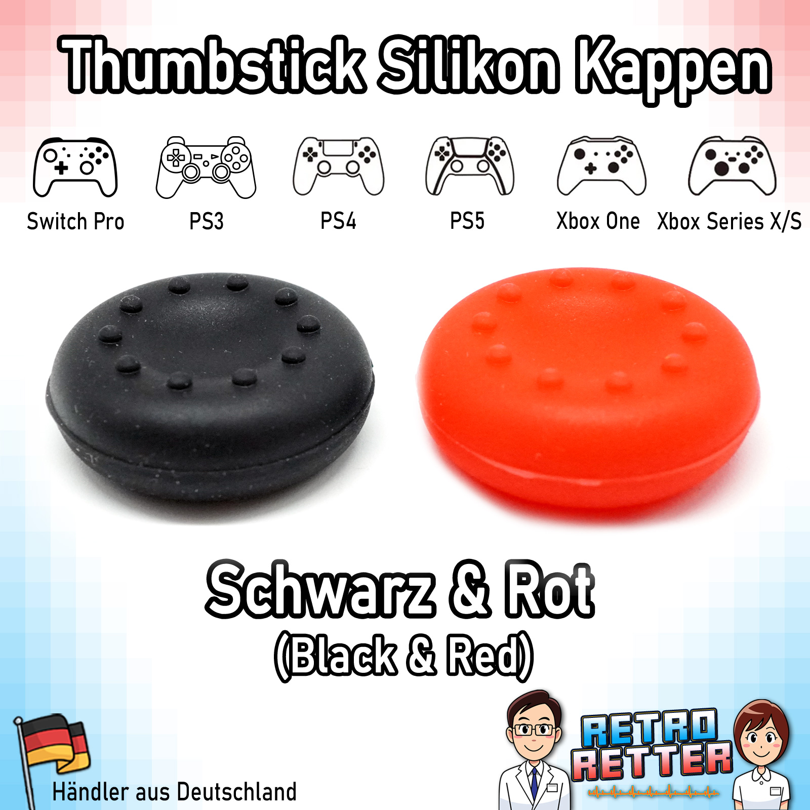 2x Tapas Thumbstick PS5 PS4 PS3 Xbox X Switch Pro Controlador Grip Cap Juego de goma - Imagen 18 de 29