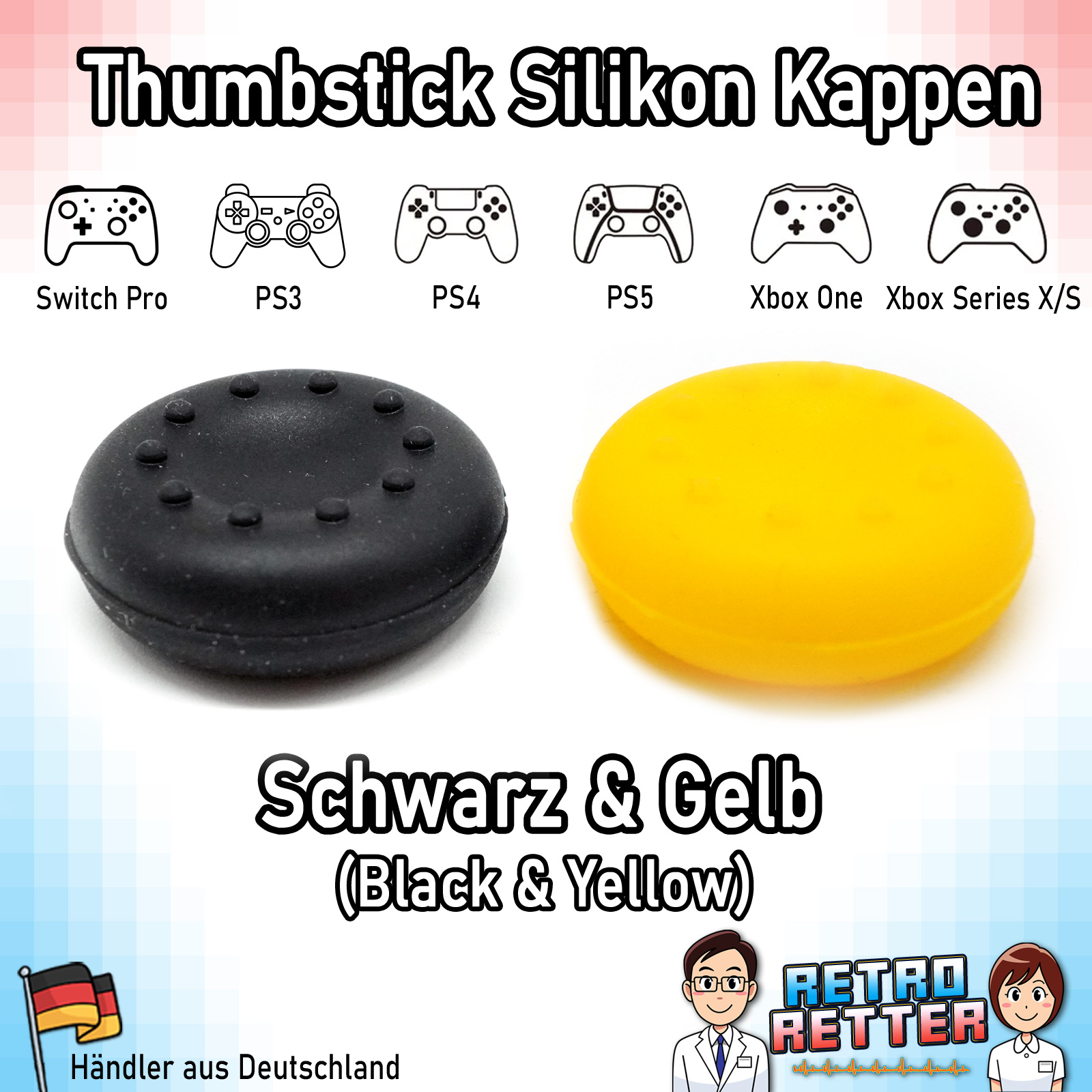 2x Tapas Thumbstick PS5 PS4 PS3 Xbox X Switch Pro Controlador Grip Cap Juego de goma - Imagen 19 de 29