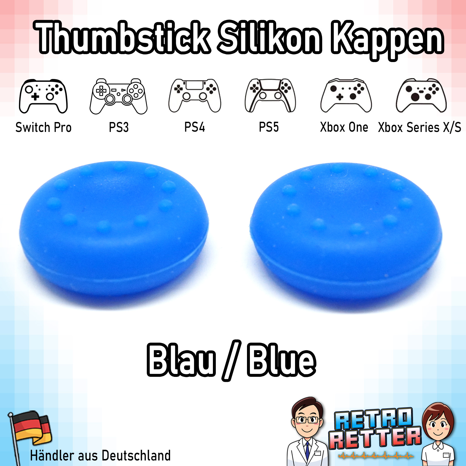 2x Tapas Thumbstick PS5 PS4 PS3 Xbox X Switch Pro Controlador Grip Cap Juego de goma - Imagen 12 de 29
