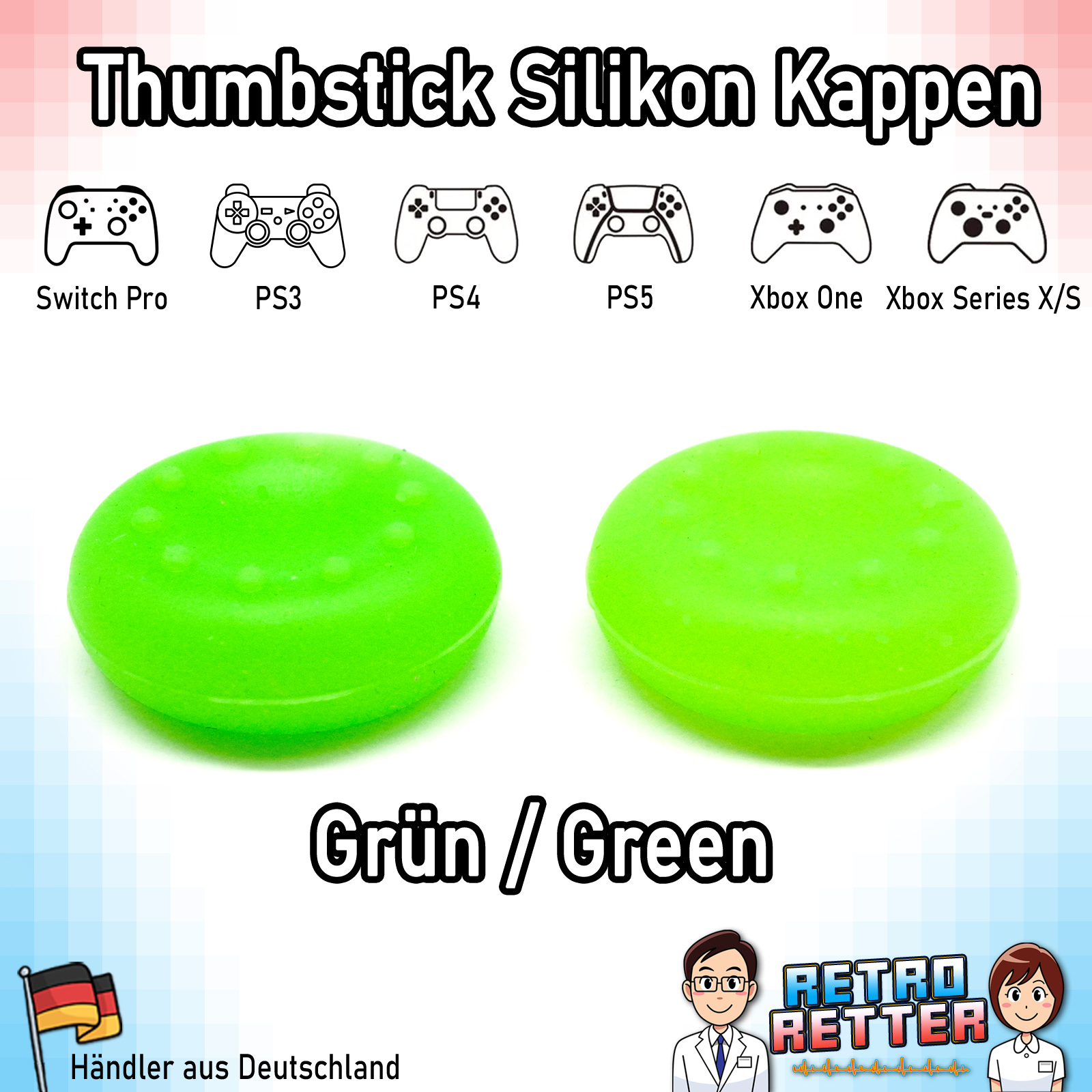 2x Tapas Thumbstick PS5 PS4 PS3 Xbox X Switch Pro Controlador Grip Cap Juego de goma - Imagen 15 de 29