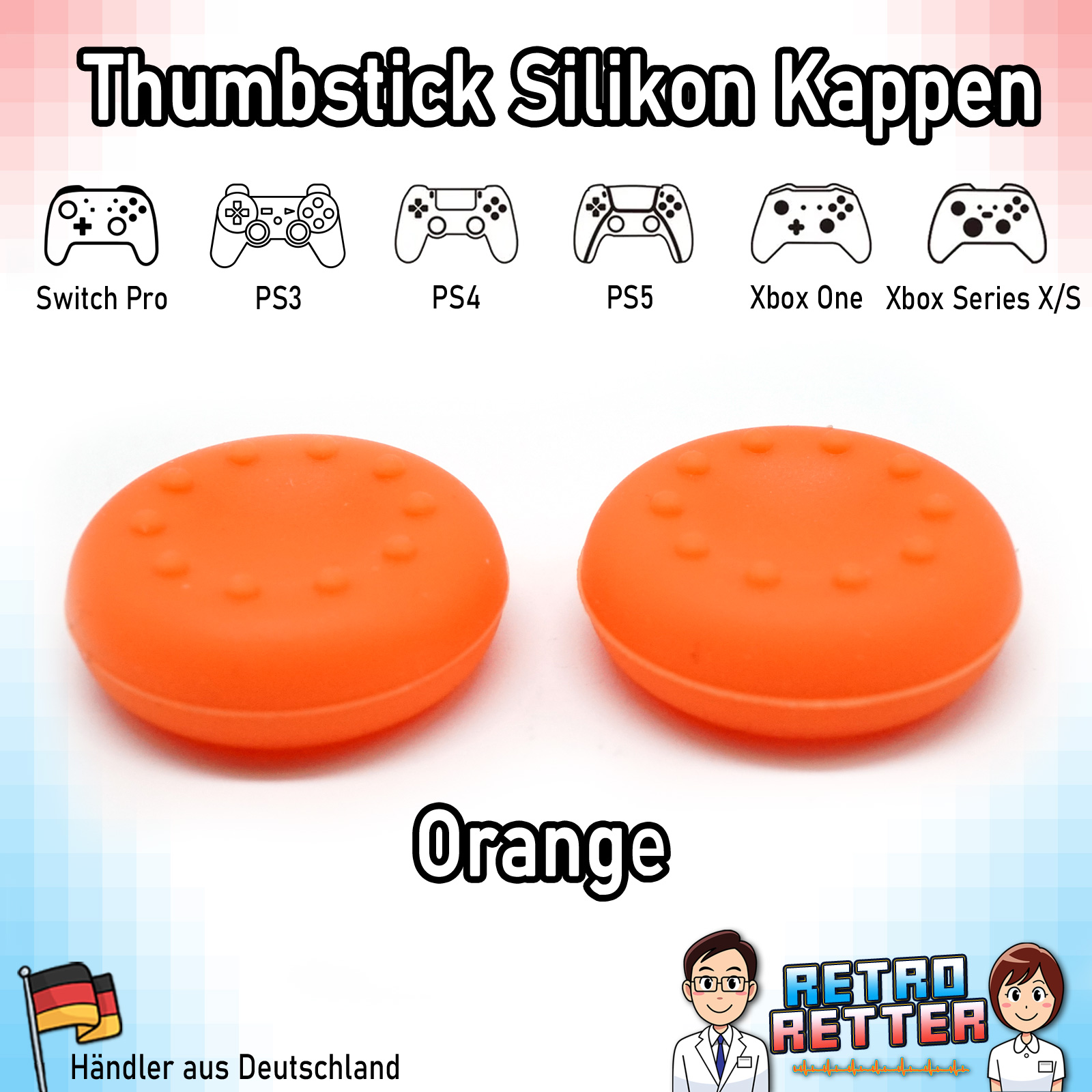 2x Tapas Thumbstick PS5 PS4 PS3 Xbox X Switch Pro Controlador Grip Cap Juego de goma - Imagen 9 de 29