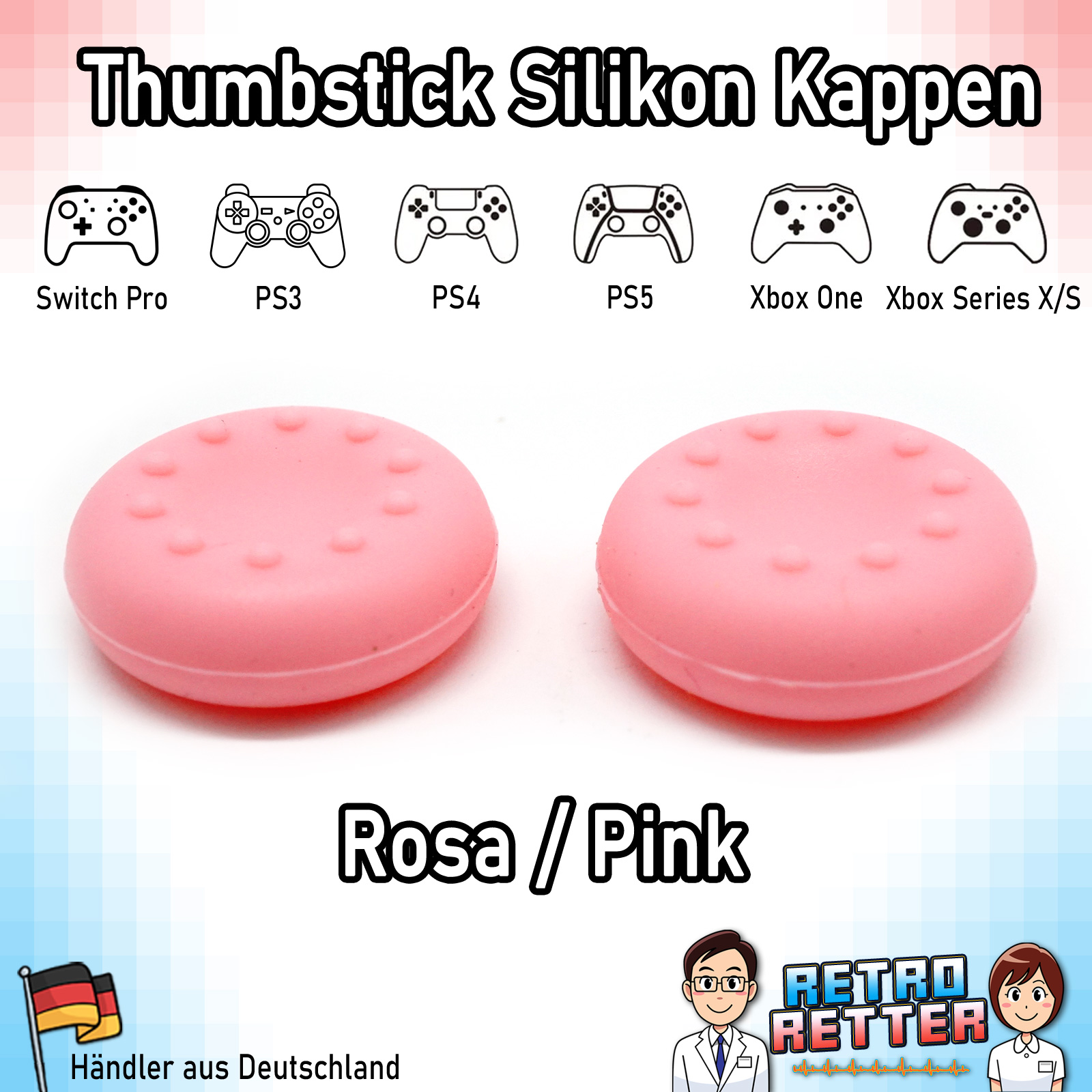 2x Tapas Thumbstick PS5 PS4 PS3 Xbox X Switch Pro Controlador Grip Cap Juego de goma - Imagen 14 de 29
