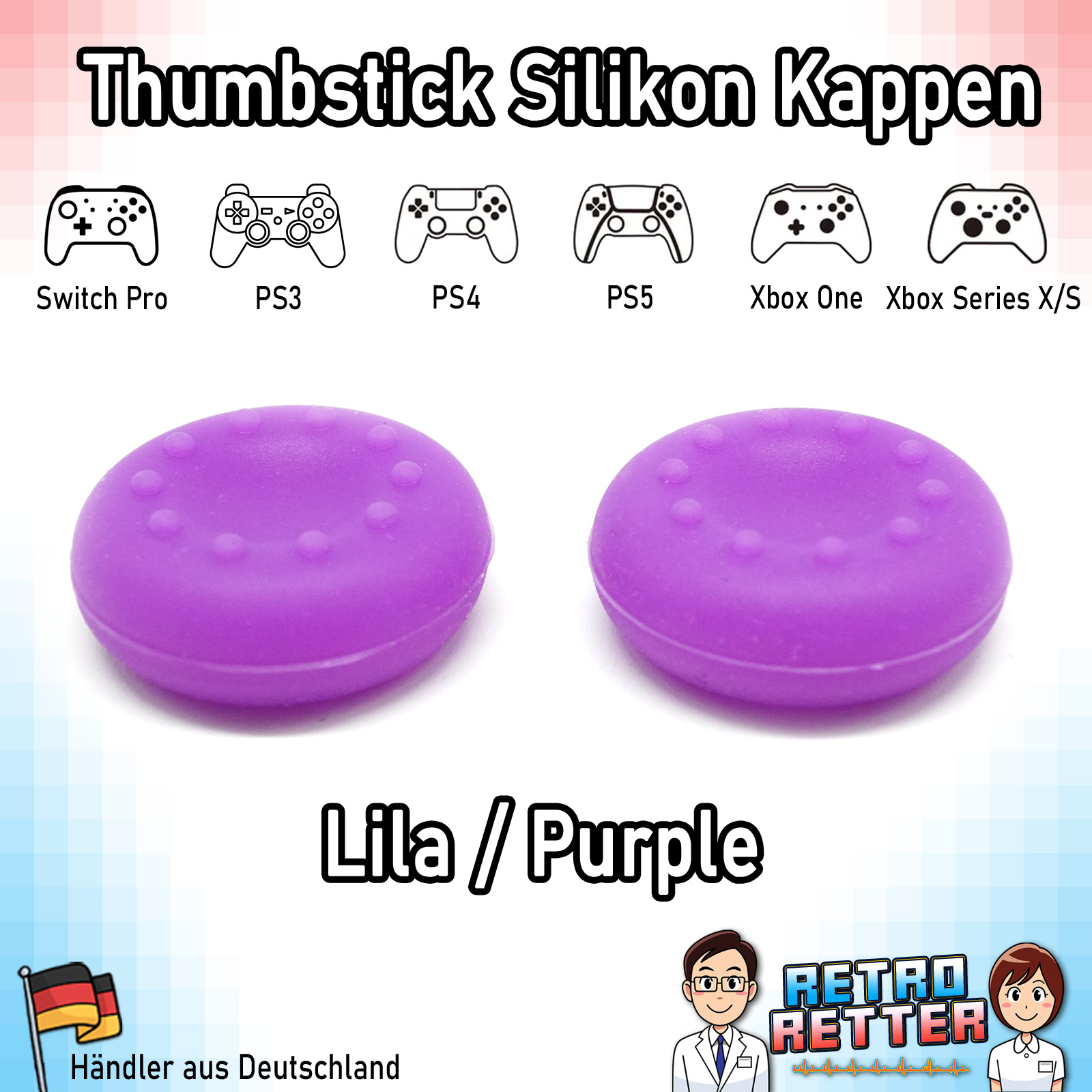2x Tapas Thumbstick PS5 PS4 PS3 Xbox X Switch Pro Controlador Grip Cap Juego de goma - Imagen 10 de 29