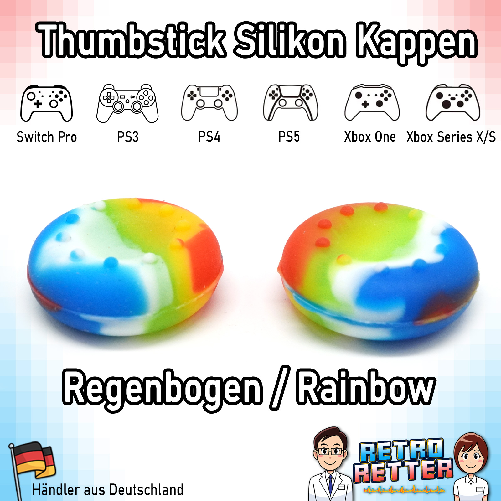 2x Tapas Thumbstick PS5 PS4 PS3 Xbox X Switch Pro Controlador Grip Cap Juego de goma - Imagen 13 de 29