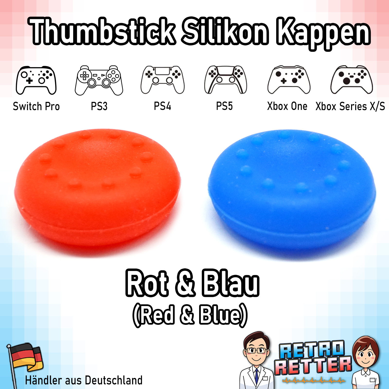 2x Tapas Thumbstick PS5 PS4 PS3 Xbox X Switch Pro Controlador Grip Cap Juego de goma - Imagen 27 de 29