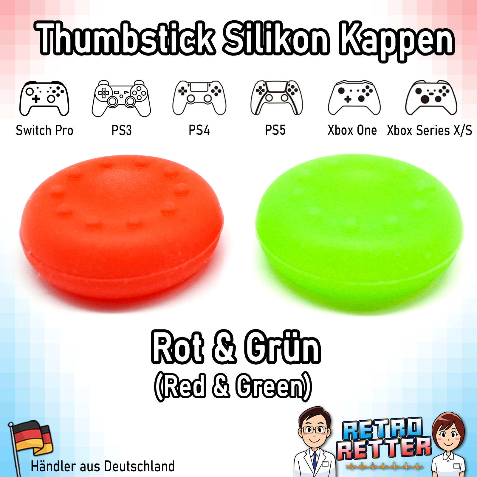 2x Tapas Thumbstick PS5 PS4 PS3 Xbox X Switch Pro Controlador Grip Cap Juego de goma - Imagen 29 de 29