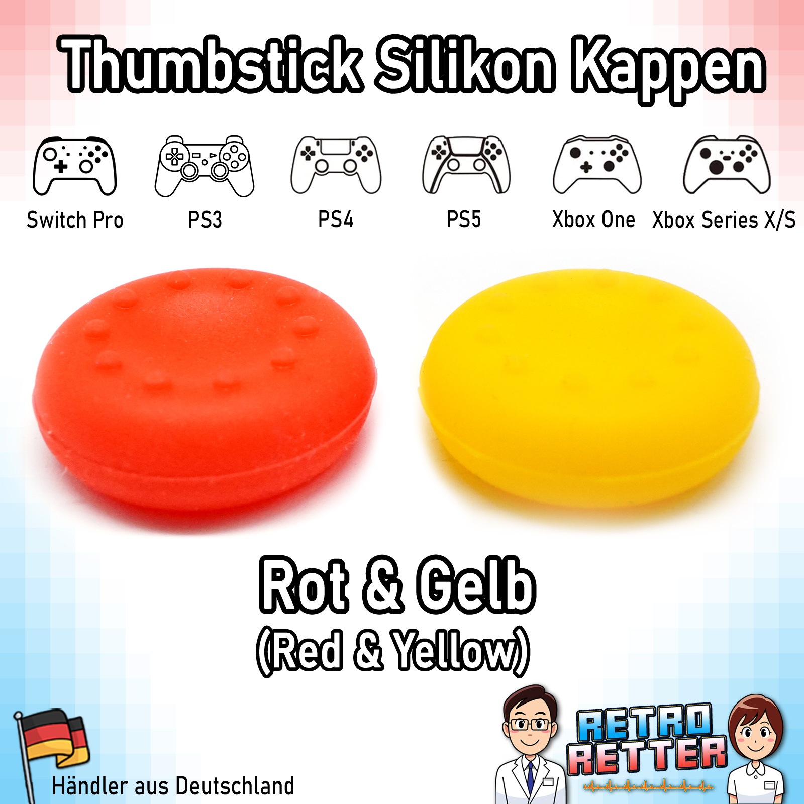 2x Tapas Thumbstick PS5 PS4 PS3 Xbox X Switch Pro Controlador Grip Cap Juego de goma - Imagen 28 de 29